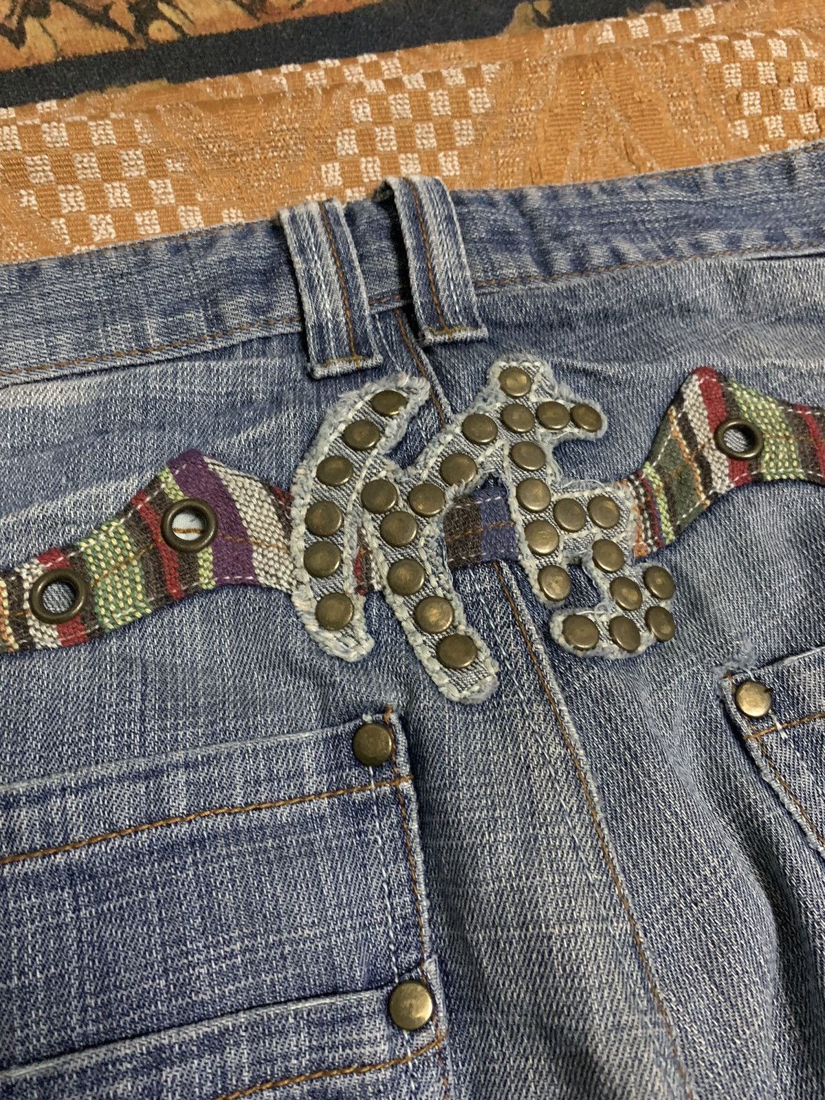 If Six Was Nine RARE PPFM INSPIRED STUDDED PANT RARE DESIGN BRAND JANEAA Size US 35 - 18 Thumbnail