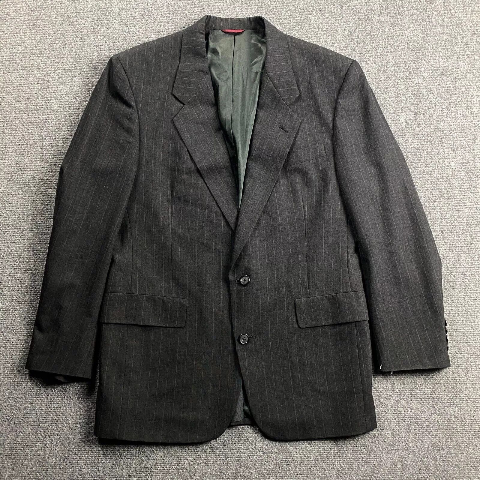 Hart Schaffner Marx Hart Schaffner & Marx Blazer Men's 40R Striped Pure Virgin Size 40R - 1 Thumbnail