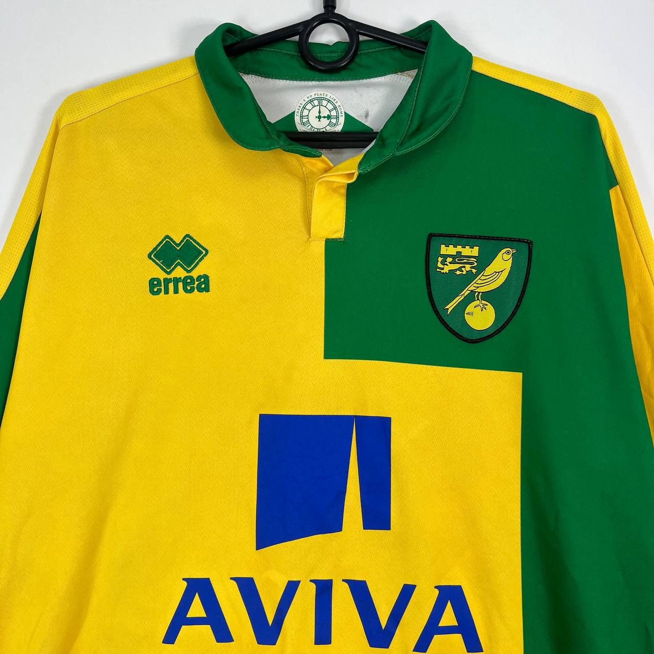Errea Norwich City 2015 Anniversary Home Soccer Jersey Errea Sz L Size US L / EU 52-54 / 3 - 2 Thumbnail