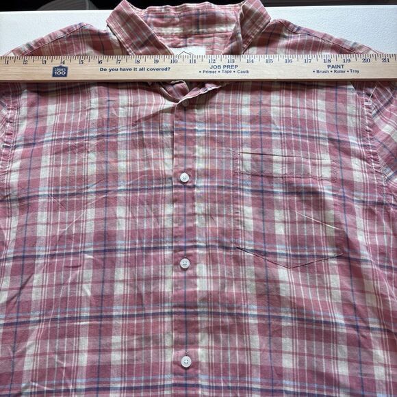 St. Johns Bay St John' Bay Men Pink Plaid Button Up Short Sleeve Shirt XL Size US XL / EU 56 / 4 - 6 Thumbnail