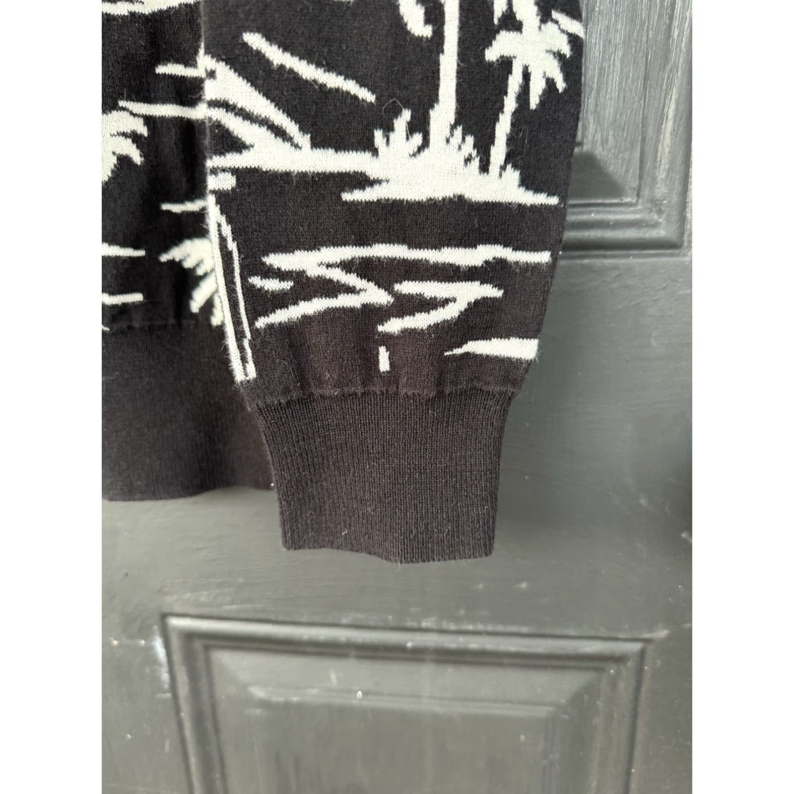 Scotch & Soda Scotch & Soda Sweater Men S Floral Black White Cotton Jacquard Patterned Pullover Size US S / EU 44-46 / 1 - 7 Thumbnail