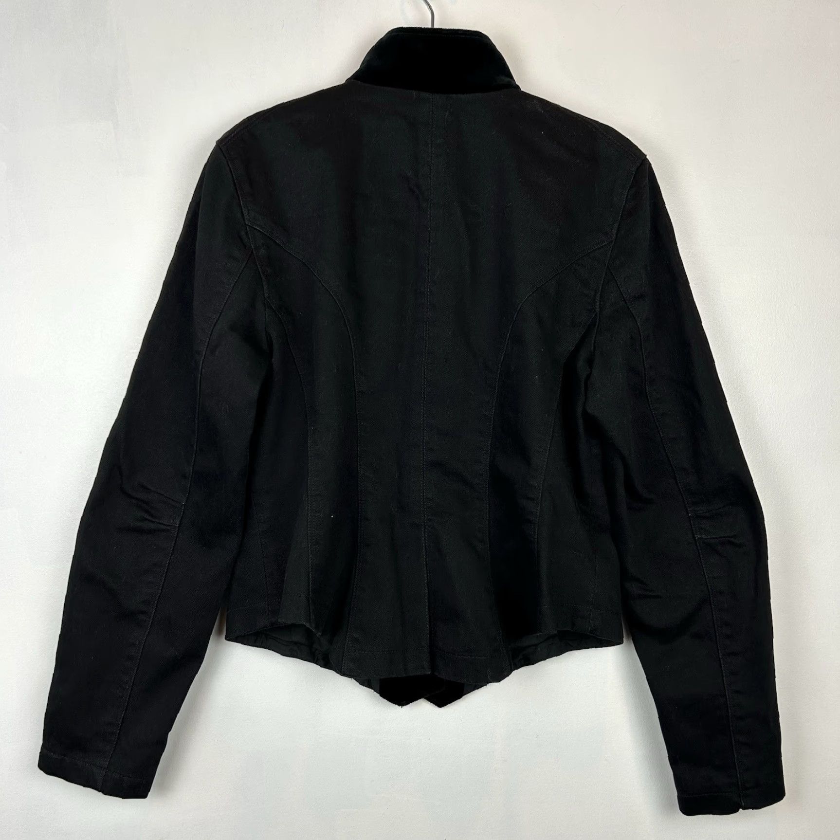 Ralph Lauren VINTAGE Ralph Lauren Jacket Women L Equestrian Velvet Trim Black Denim with velvet trim (Notch Lapel) LRL Blazer Suit Size L / US 10 / IT 46 - 2 Thumbnail