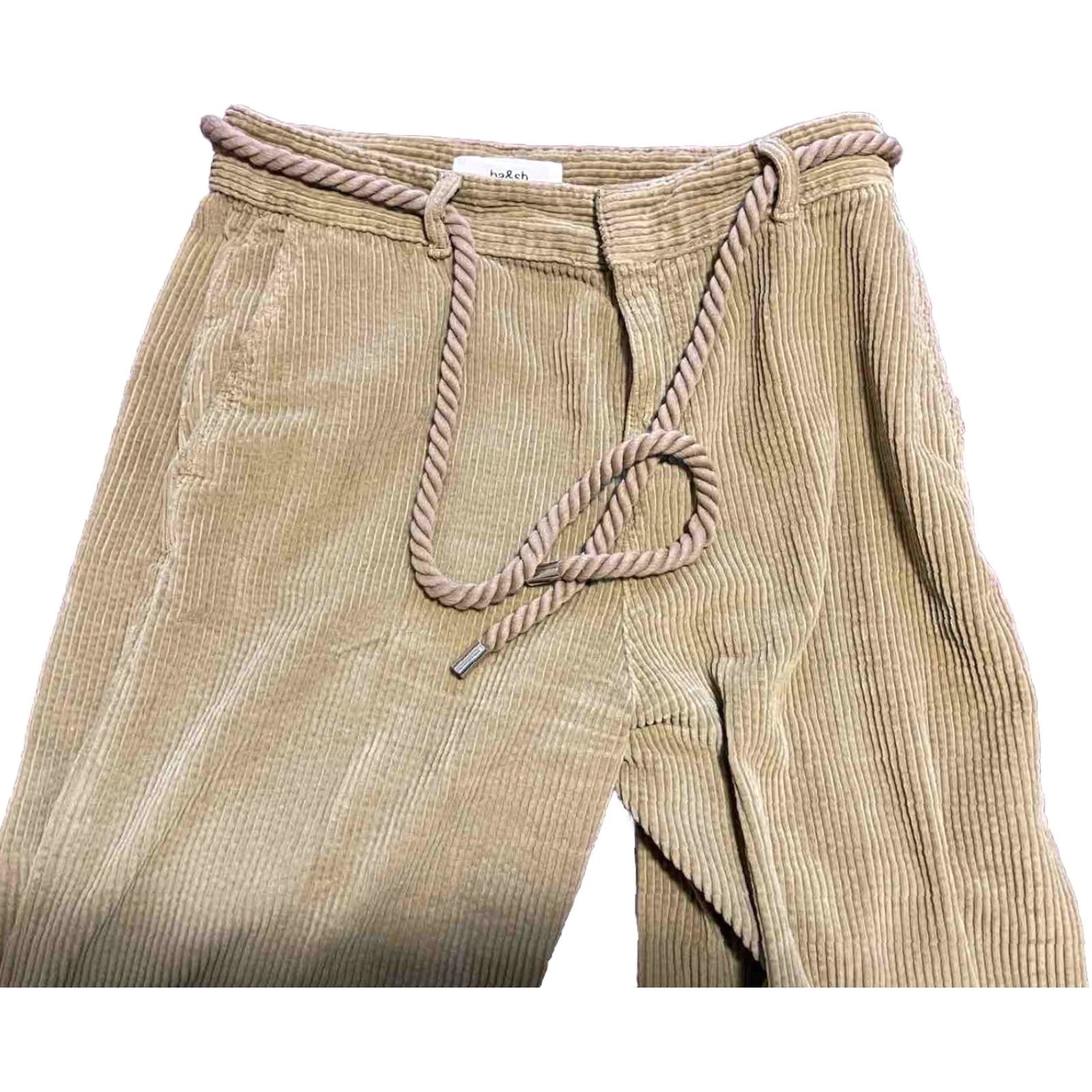ba&sh ba&sh Trousers Wide Leg Women Regular 38 Brown Corduroy Rope Belt Pockets Size 26" / US 2 / IT 38 - 2 Thumbnail