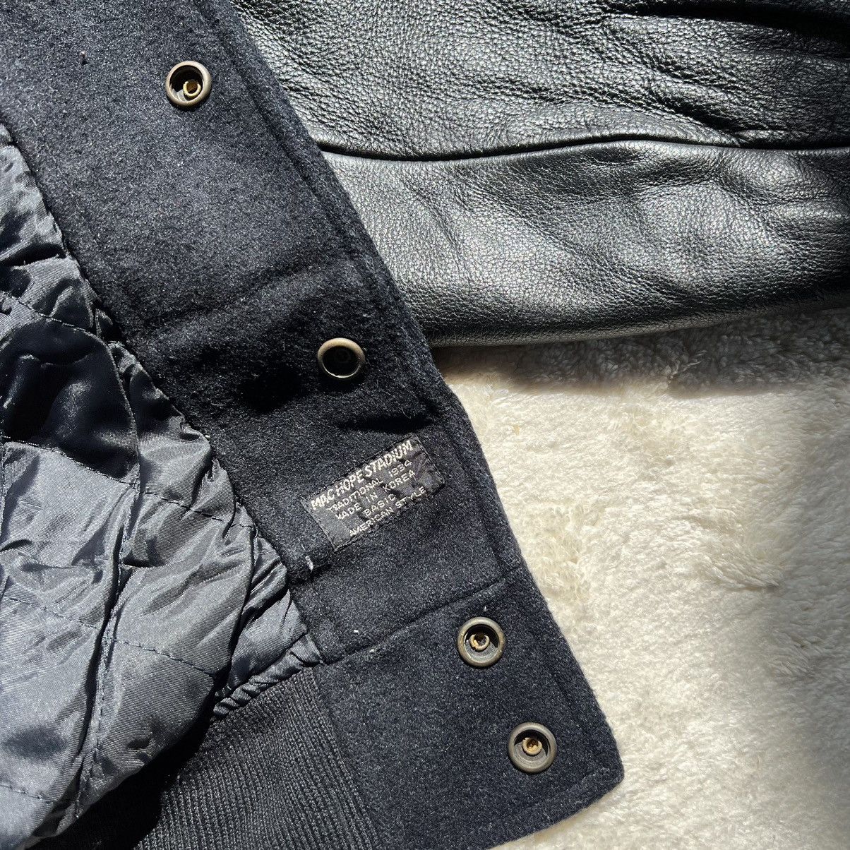 Vintage Varsity Jacket Leather MacHope 90's Letterman Wool Size US M / EU 48-50 / 2 - 14 Thumbnail
