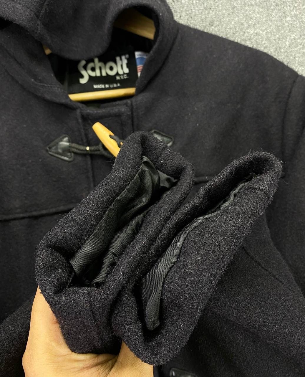Schott Vintage Schott Hoodie Duffle Coat Wool Long Jacket Size US XXS / EU 40 - 13 Thumbnail