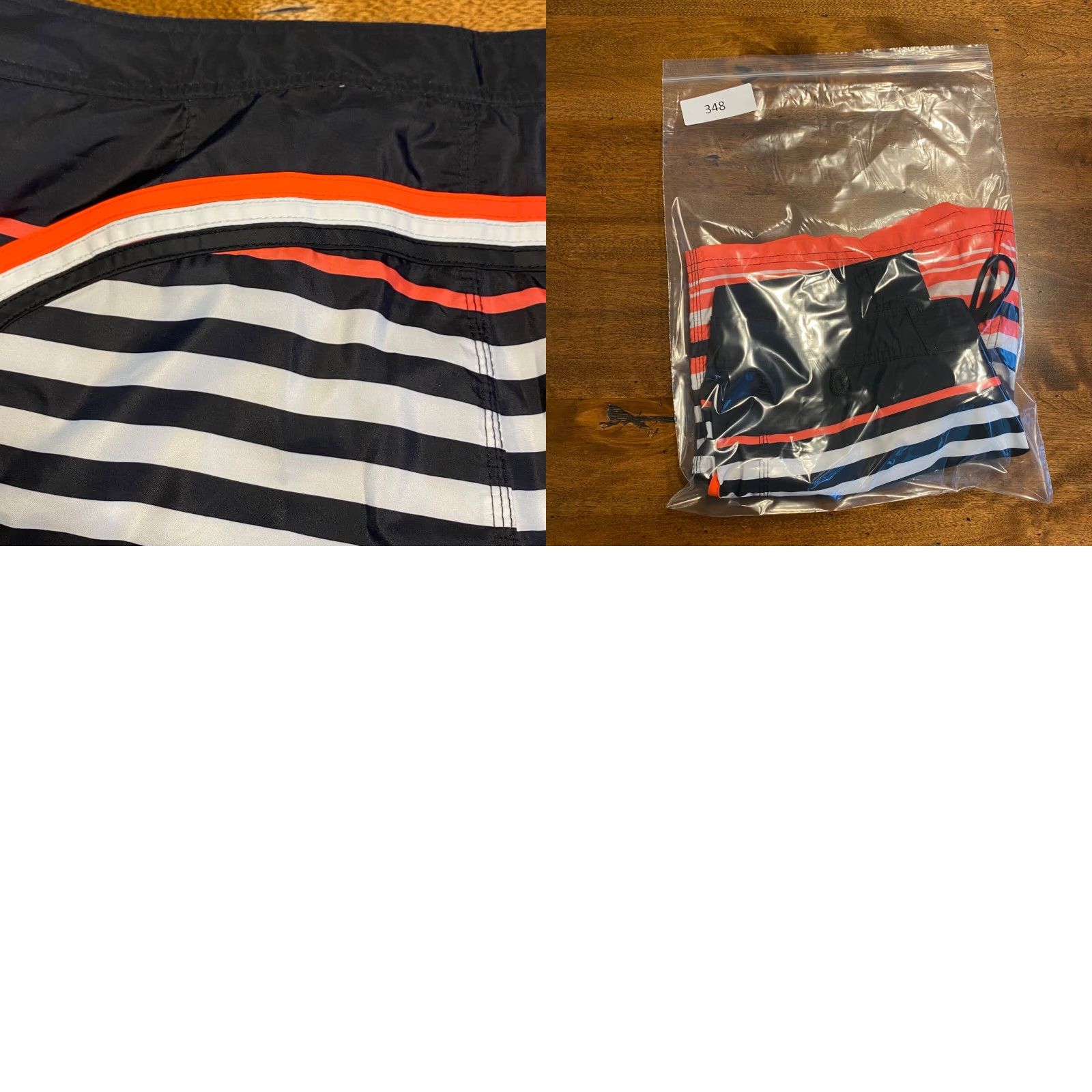 Sundek Sundek Swim Trunks Mens 30 Black White Orange Drawstring Lined 3" I Board Shorts Size US 30 / EU 46 - 8 Thumbnail