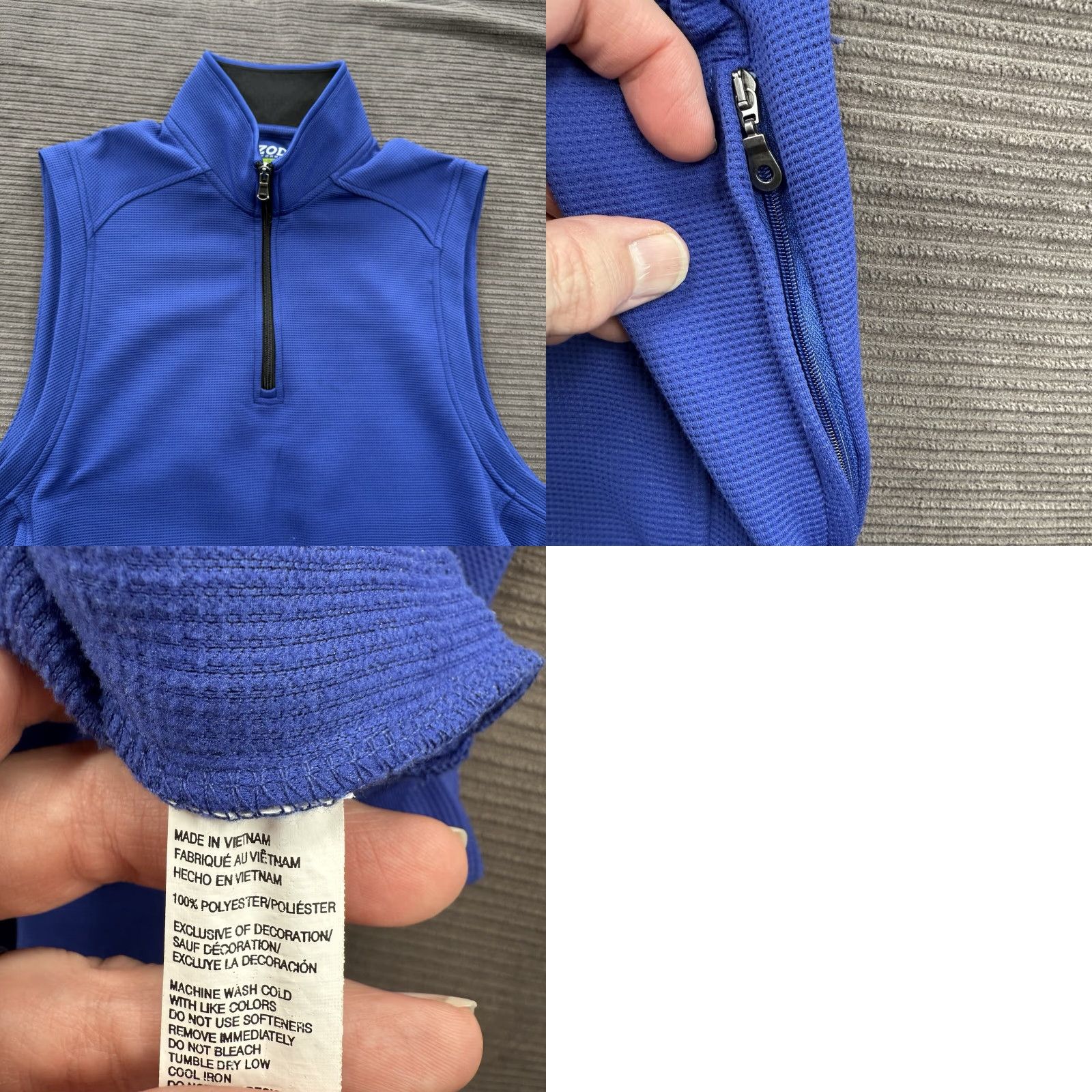 Izod IZOD Vest Men Large Blue Polyester Golf Windbreaker Full Zip Pockets Outdoor Athletic Shirt Size US L / EU 52-54 / 3 - 8 Thumbnail
