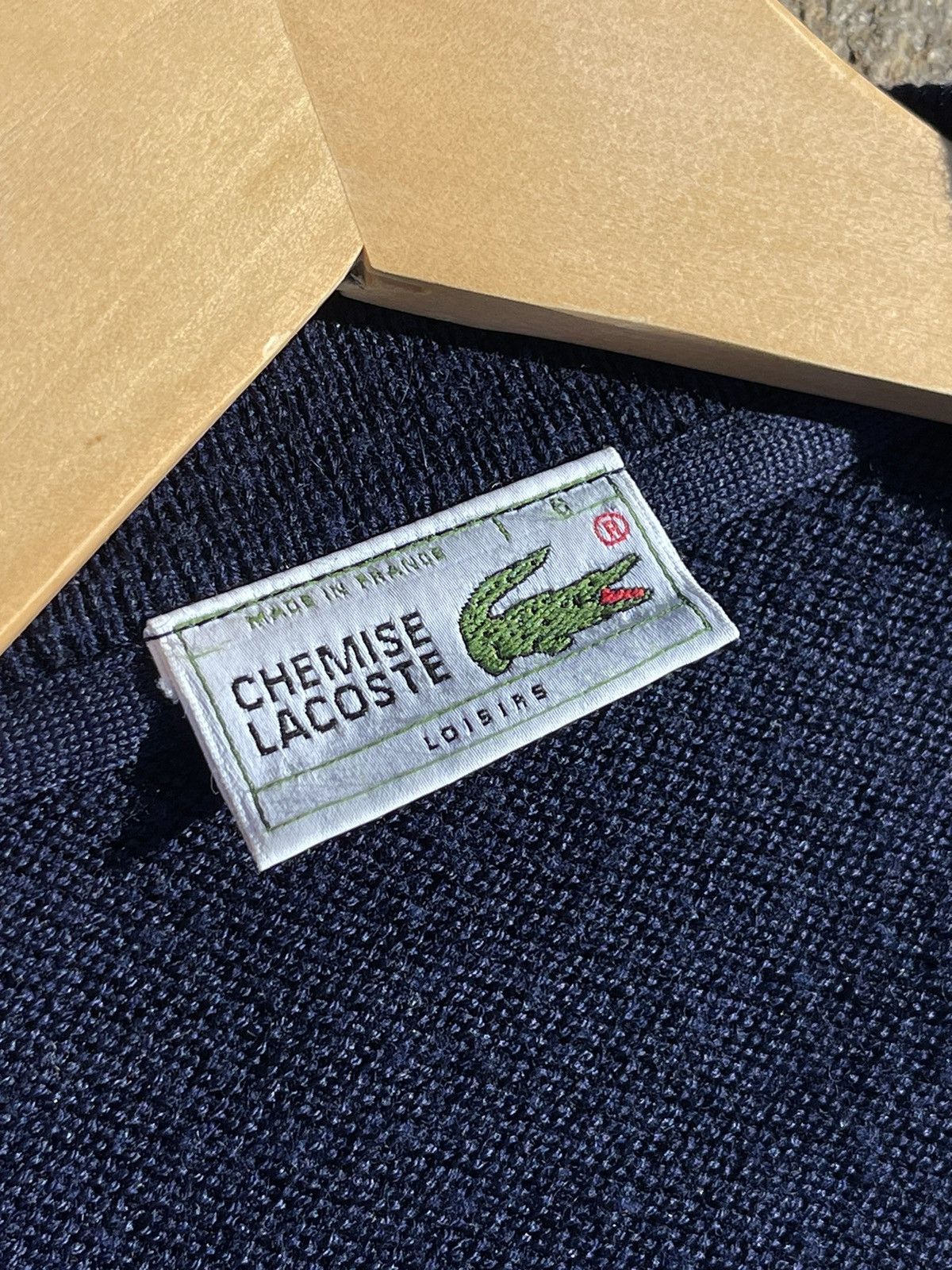 Lacoste 90’s Lacoste logo wool navy cardigan made in France vintage Size US XL / EU 56 / 4 - 9 Thumbnail