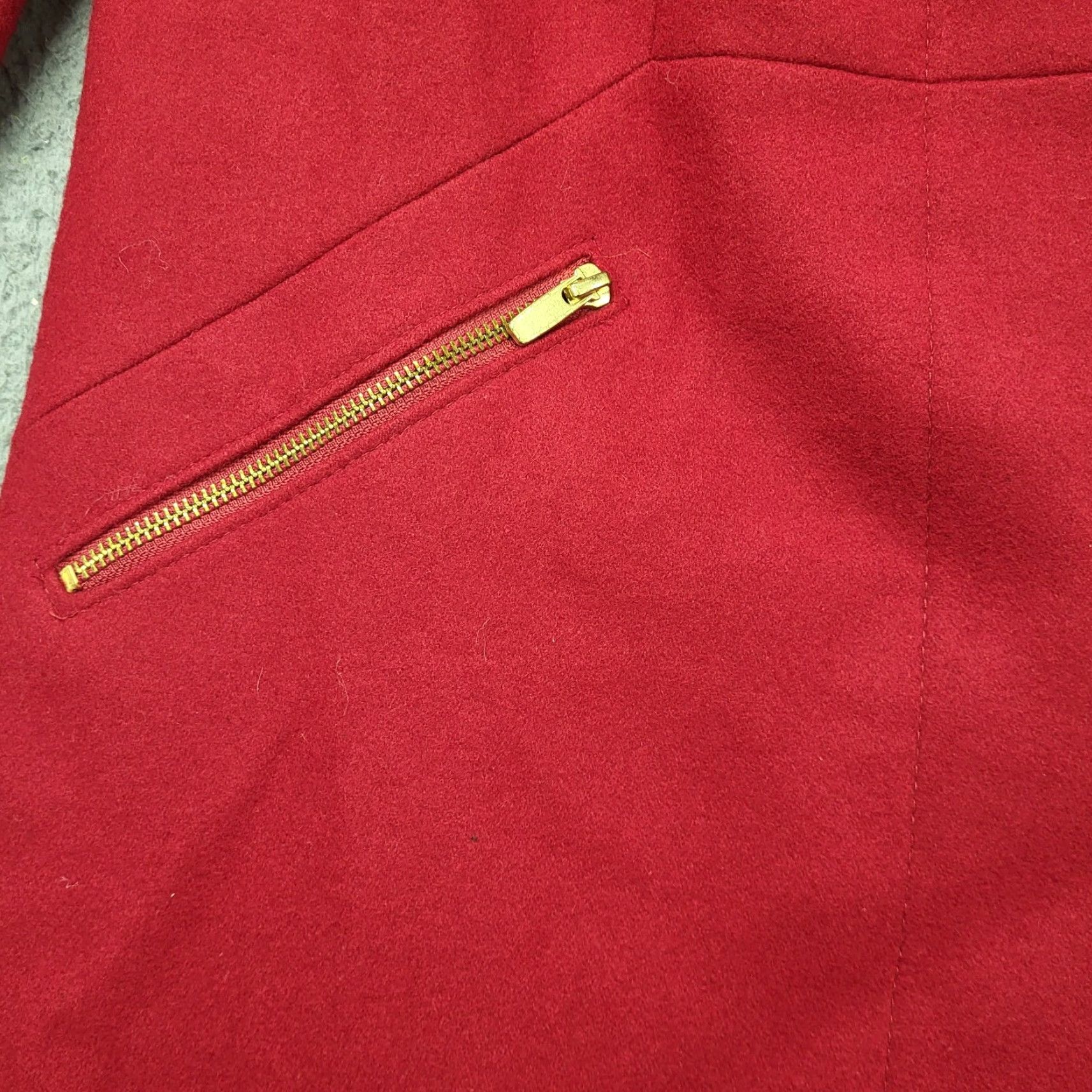 Worthington WORTHINGTON Coat Red Knee Length Wool Blend Retro Gold Accent Womens Large Size L / US 10 / IT 46 - 6 Thumbnail