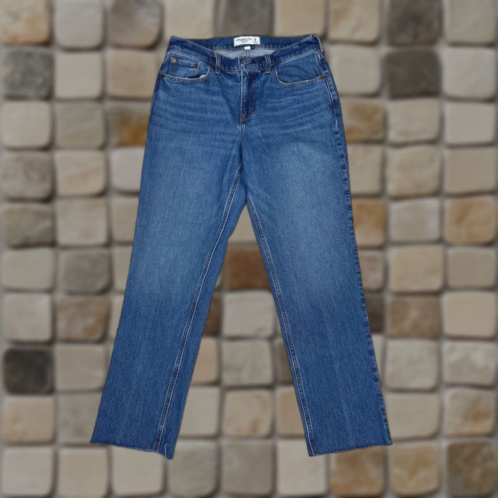 Abercrombie & Fitch Abercrombie & Fitch Curve Love The 90s Straight Jeans Women 28 Blue Logo 30x28 Size 28" / US 6 / IT 42 - 1 Thumbnail