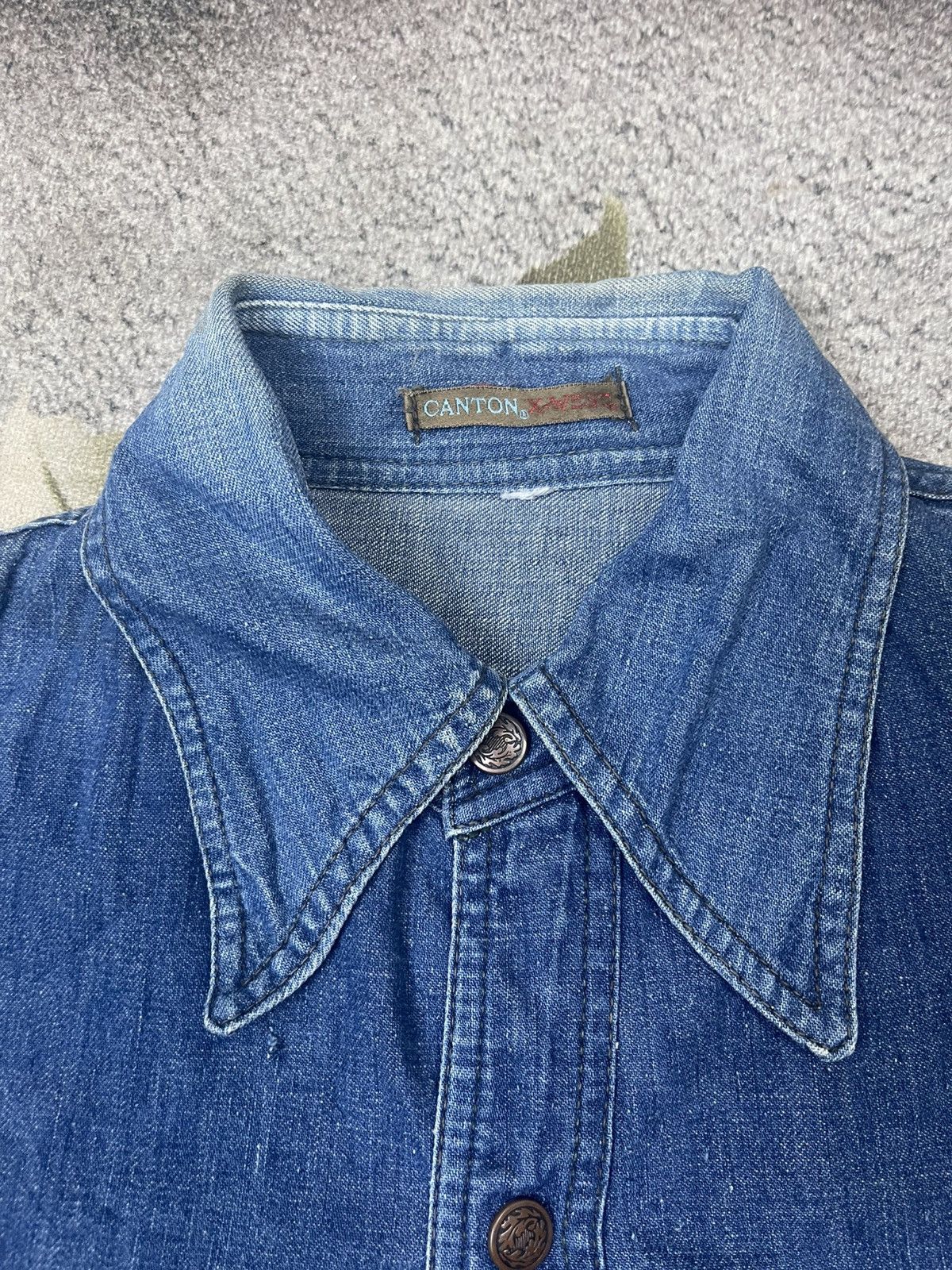Vintage Canton X West Denim Jacket Streetwear Size US M / EU 48-50 / 2 - 5 Thumbnail