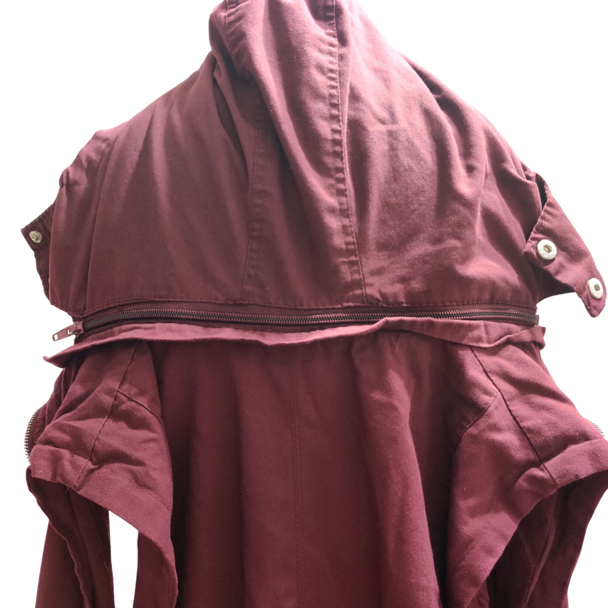 Other YMI S Burgundy Red Utility Hooded Vest Drawstring Street Sty Size S / US 4 / IT 40 - 7 Thumbnail