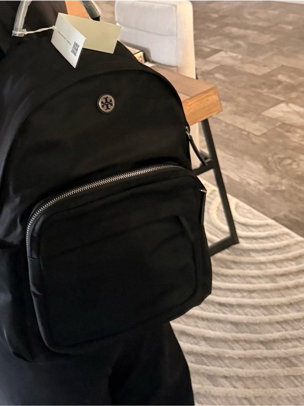 Tory Burch New Tory Burch Ella Black Nylon Backpack large Size ONE SIZE - 10 Thumbnail