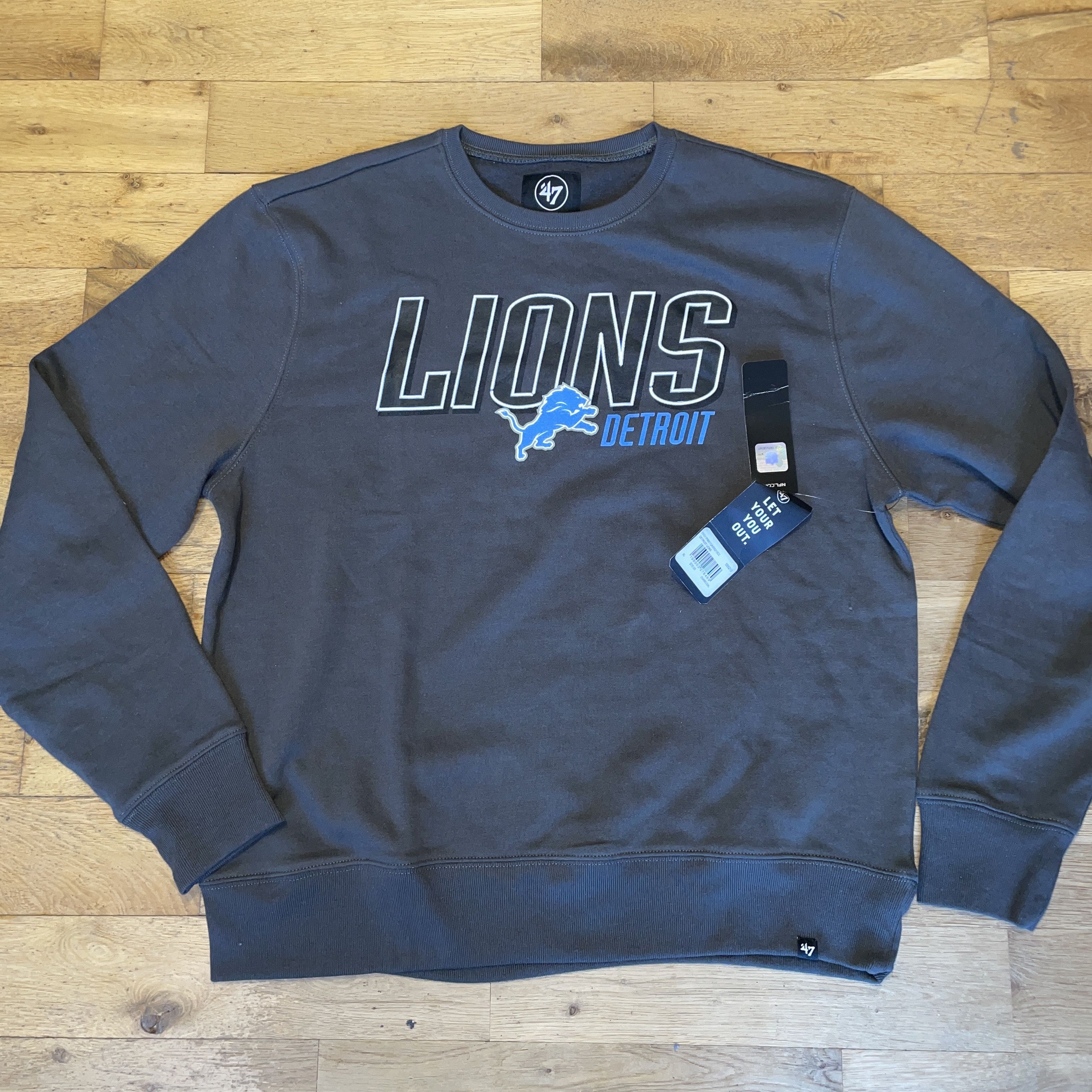 47 Brand × NFL 47 BRAND NFL DETROIT LIONS SWEATSHIRT OVER THE HEAD LOGO XL Size US XL / EU 56 / 4 - 1 Thumbnail