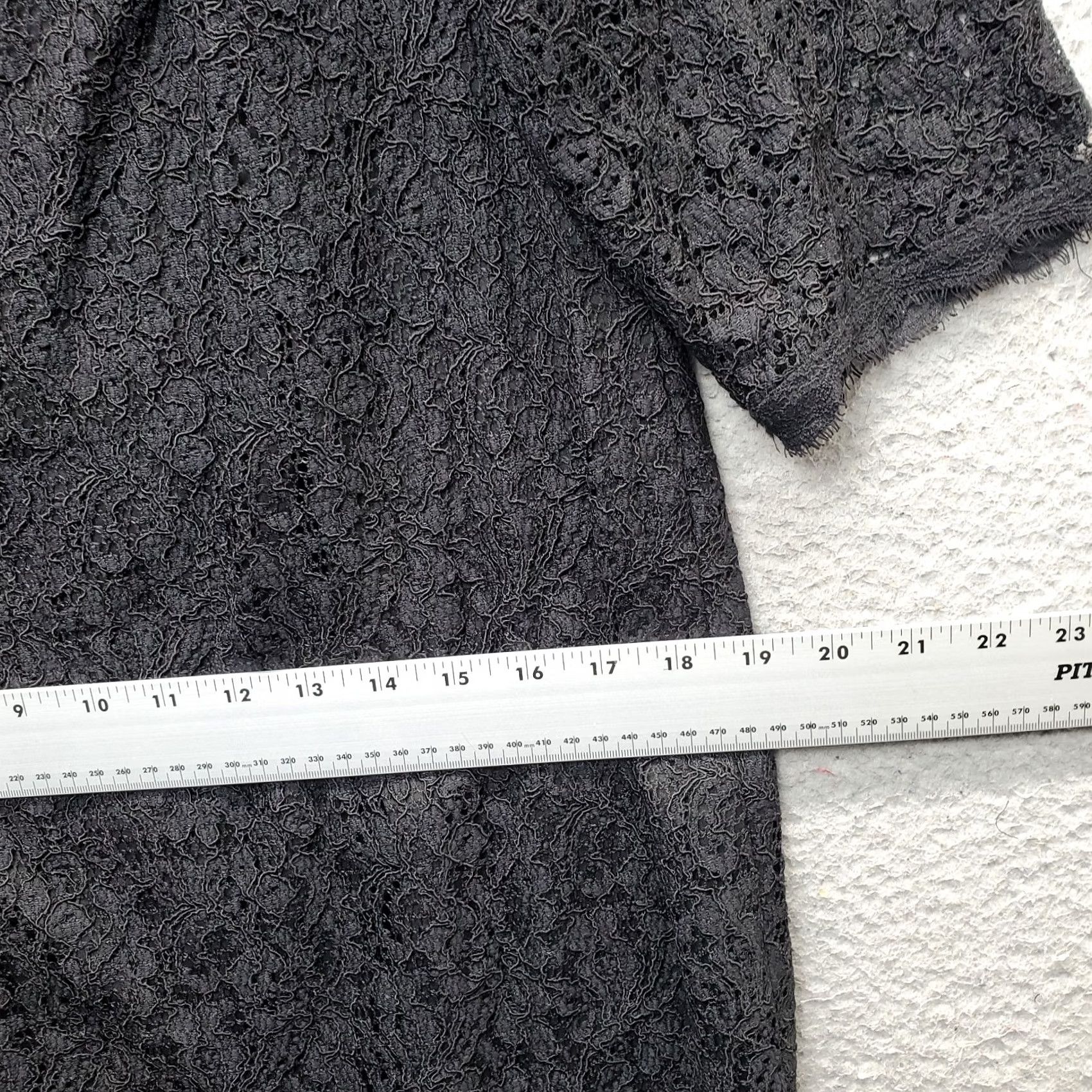Adrianna Papell Adrianna Papell Dress Womens 14W Black Sheath Women Crochet Lace Overlay Lined Back Zip Size XL / US 12-14 / IT 48-50 - 4 Thumbnail