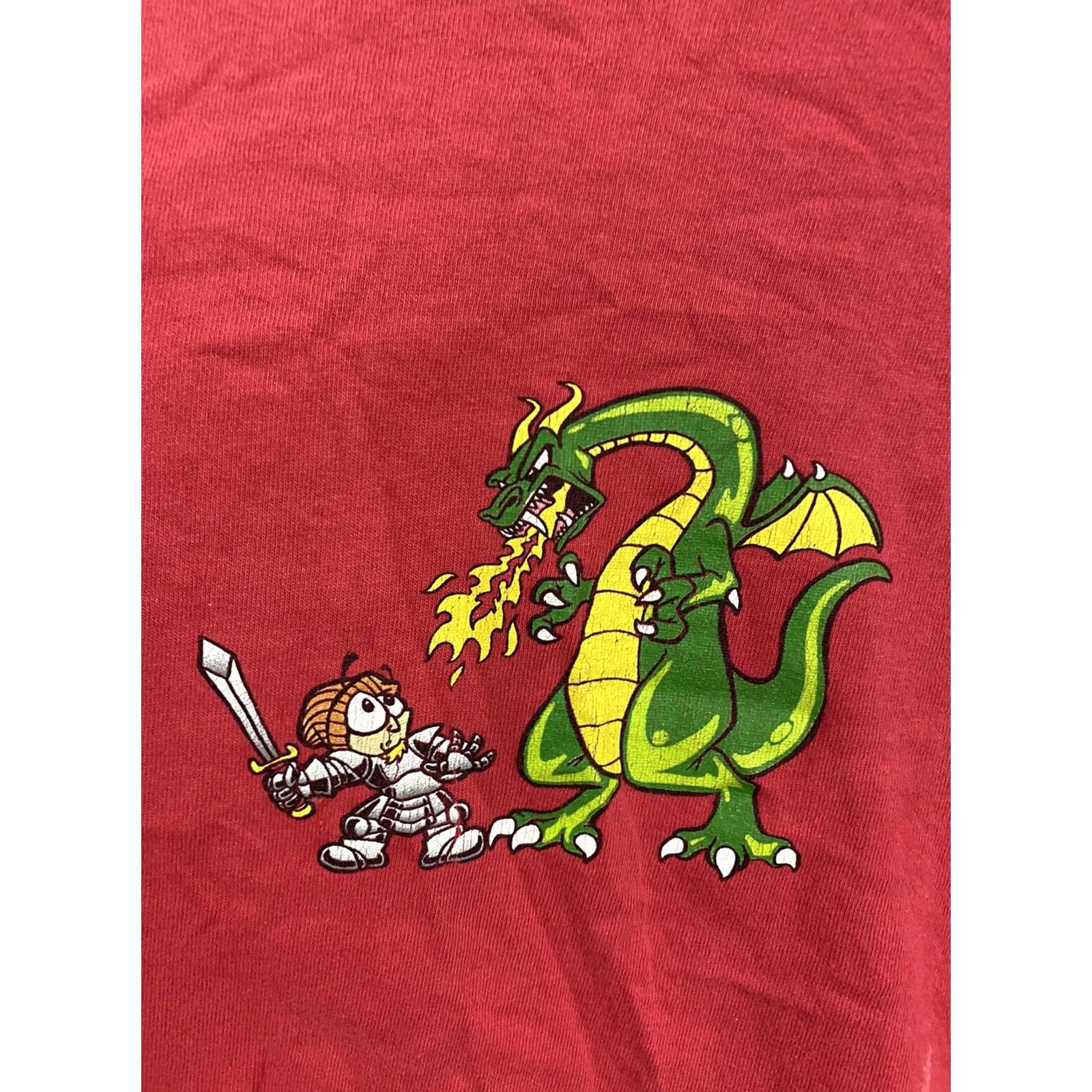 Vintage VTG To The Edge Prime Cut Dragon Skate Knight Doubled Sided Graphic T-Shirt M Mens Red Short Sleeve Size M Size US M / EU 48-50 / 2 - 4 Thumbnail
