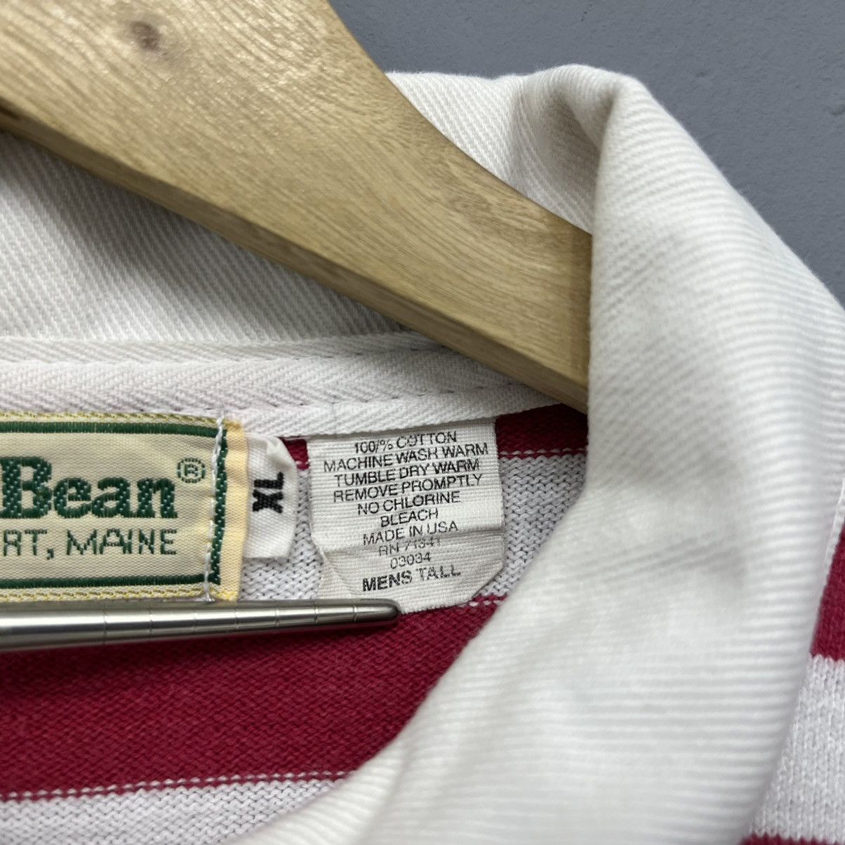 L.L. Bean Vintage 90s LL Bean Made in Usa Polo Rugby Shirt Size US L / EU 52-54 / 3 - 7 Thumbnail