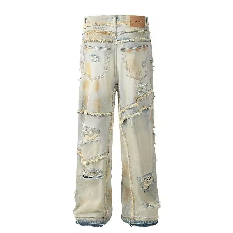 Jean × Vintage Streetwear Washed Hole Ripped Y2k Jeans Size US 34 / EU 50 - 3 Thumbnail