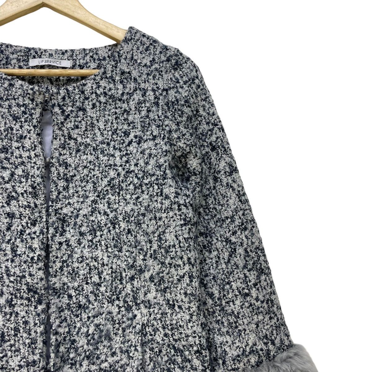 Le Grande Bleu (L.G.B.) × Lip Service Japanese Brand Lip Service Faux Fur Tweed Jacket Size M / US 6-8 / IT 42-44 - 4 Thumbnail