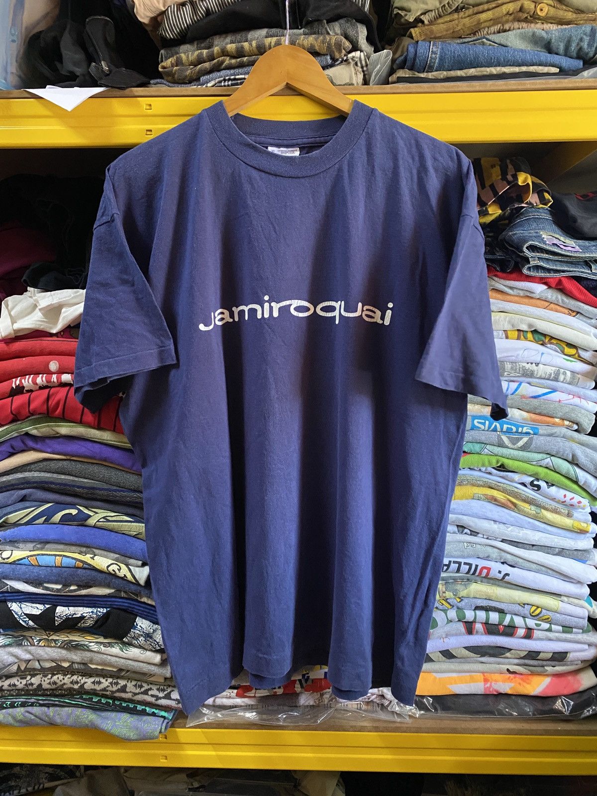 image of Band Tees x Tour Tee Vintage 90's Jamiroquai Europe Promo Usa Single Stitch in Blue, Men's (Size XL