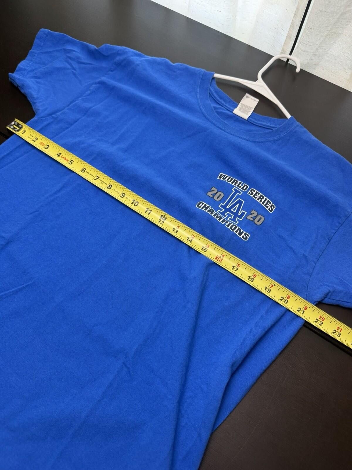 Jerzees LA Dodgers 2020 World Series Champions Tee Mens Large Blue Size ONE SIZE - 7 Thumbnail