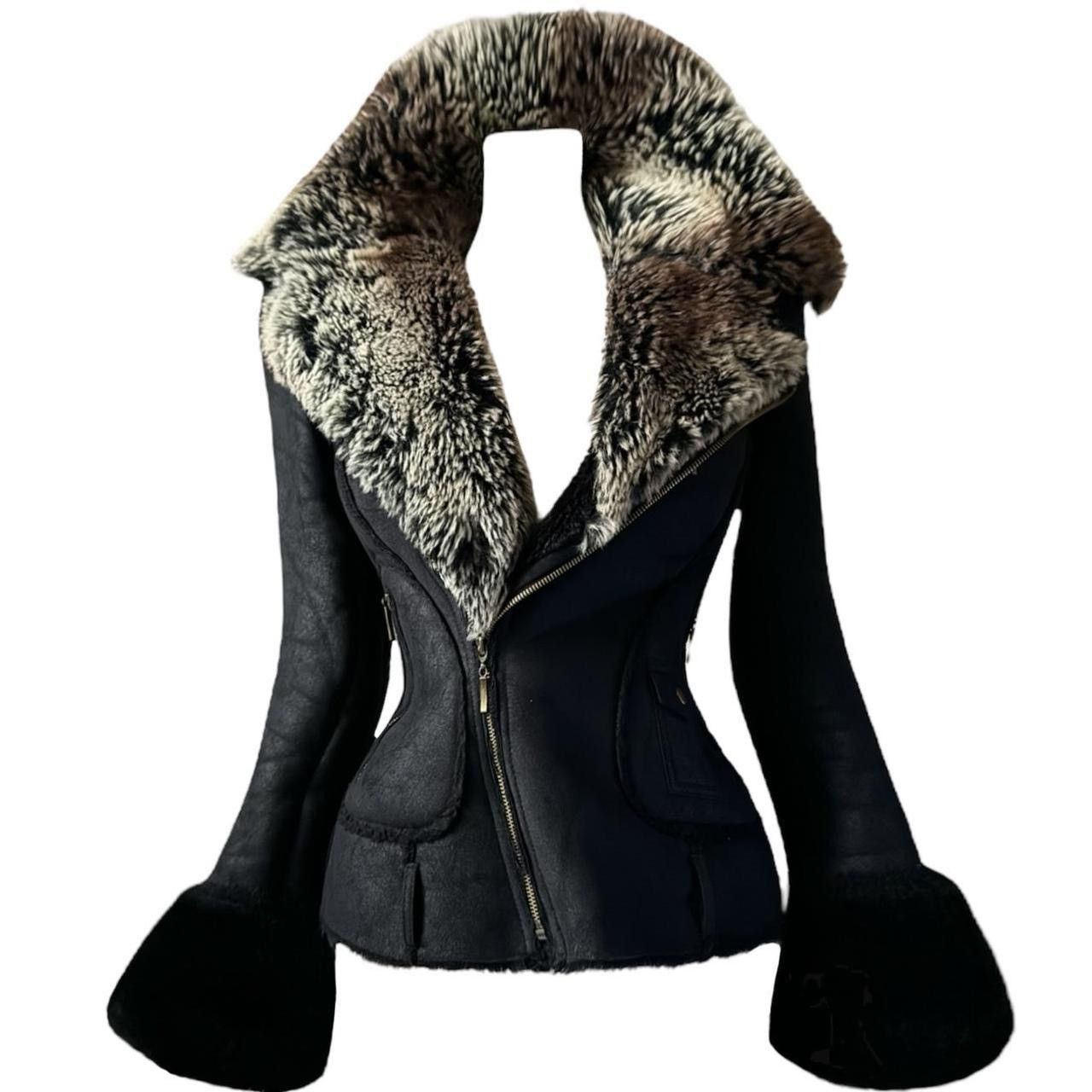 Vintage Penny Lane biker jacket with an asymmetrical zipper fur Size S / US 4 / IT 40 - 1 Thumbnail