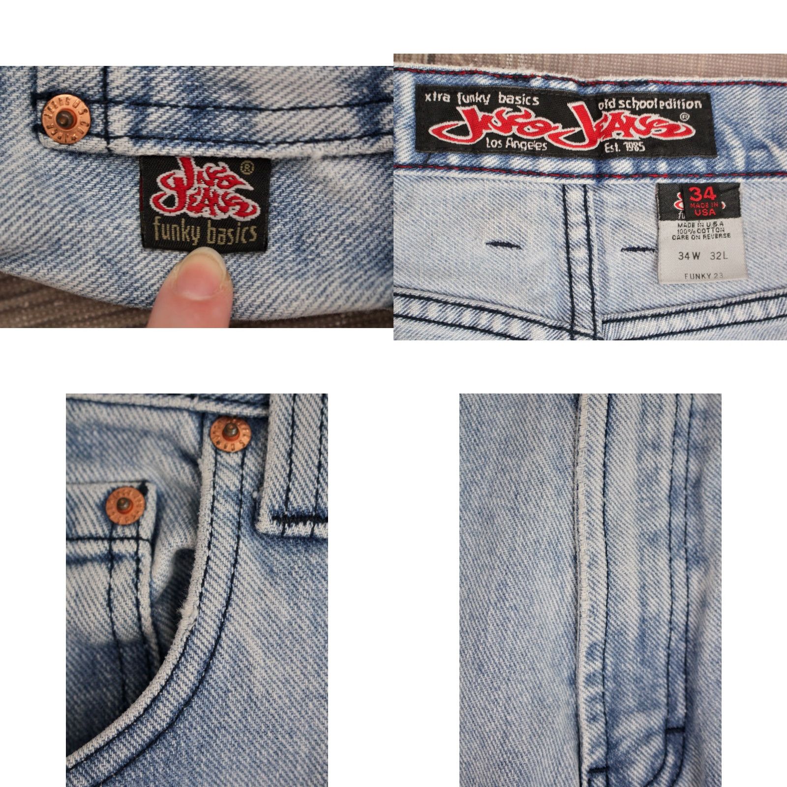 JNCO JNCO Jeans Men's VTG 1990s Wide Leg Sz 33x32 Blue 90s Basics Mens Size US 33 - 8 Thumbnail