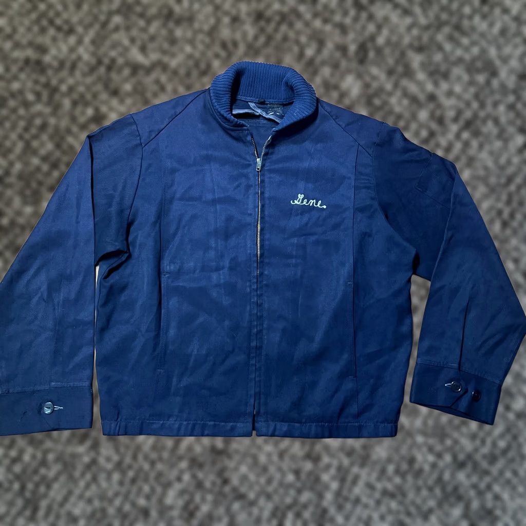 Vintage VINTAGE Unitog 50s Jacket Mens Blue 42 Workwear Embroidered Dura-Press Bomber Jacket A4-29 Size US XS / EU 42 / 0 - 1 Thumbnail