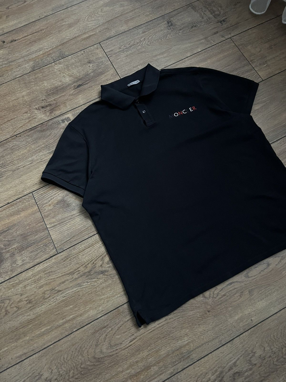 Moncler Moncler SS Dark Blue Polo Size US L / EU 52-54 / 3 - 3 Thumbnail