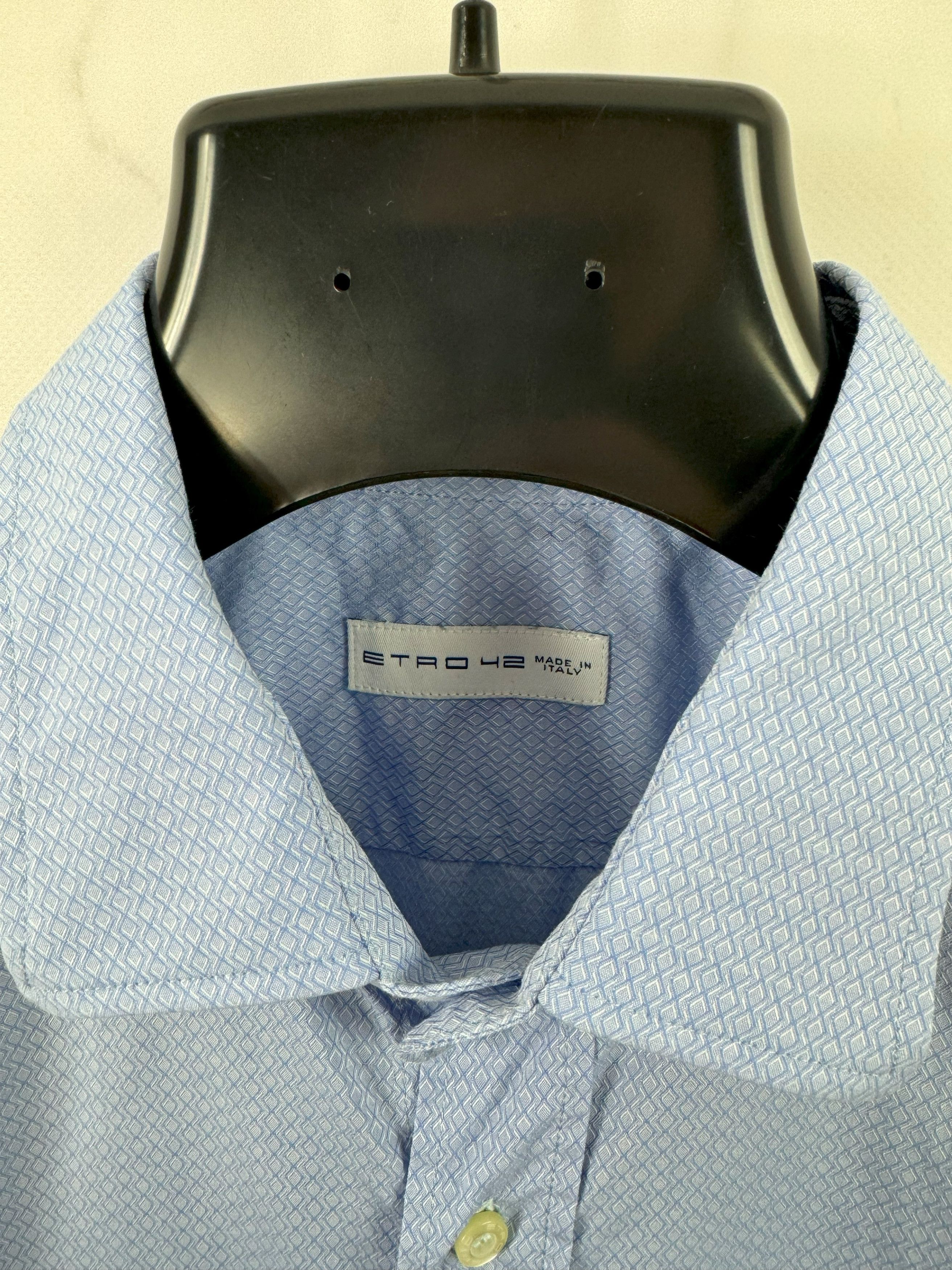 Etro Etro Pattern Clasic Blue Shirt Made In Italy Size 42 Size US L / EU 52-54 / 3 - 9 Thumbnail