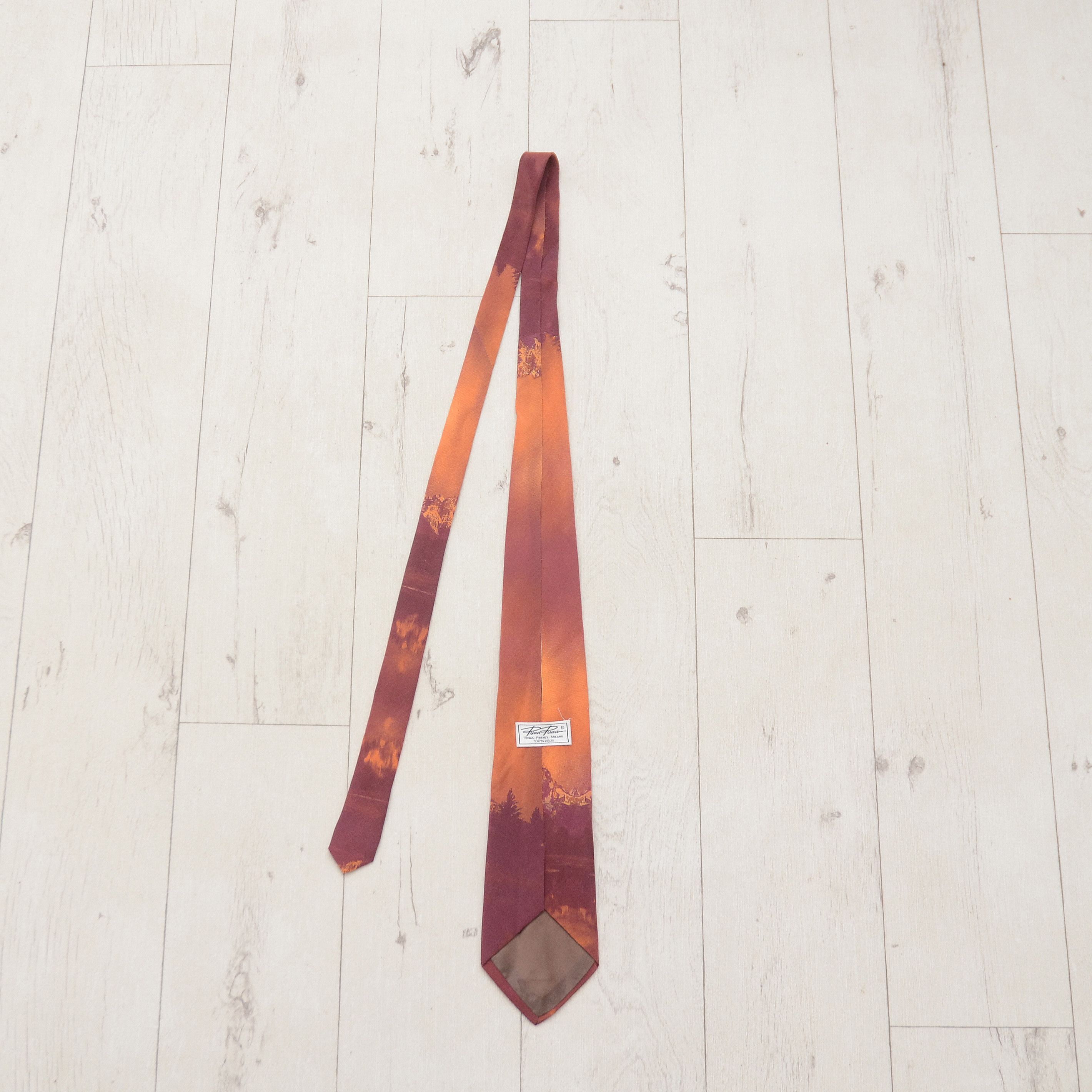 Vintage Vintage Rian Rucci Abstract Art Silk Tie Printed Mountain Size ONE SIZE - 3 Thumbnail