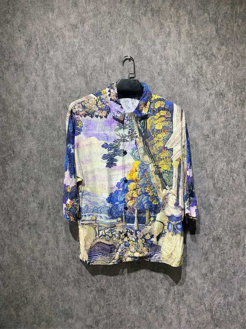 Classic Silk Shirt with Artistic Design - dmc