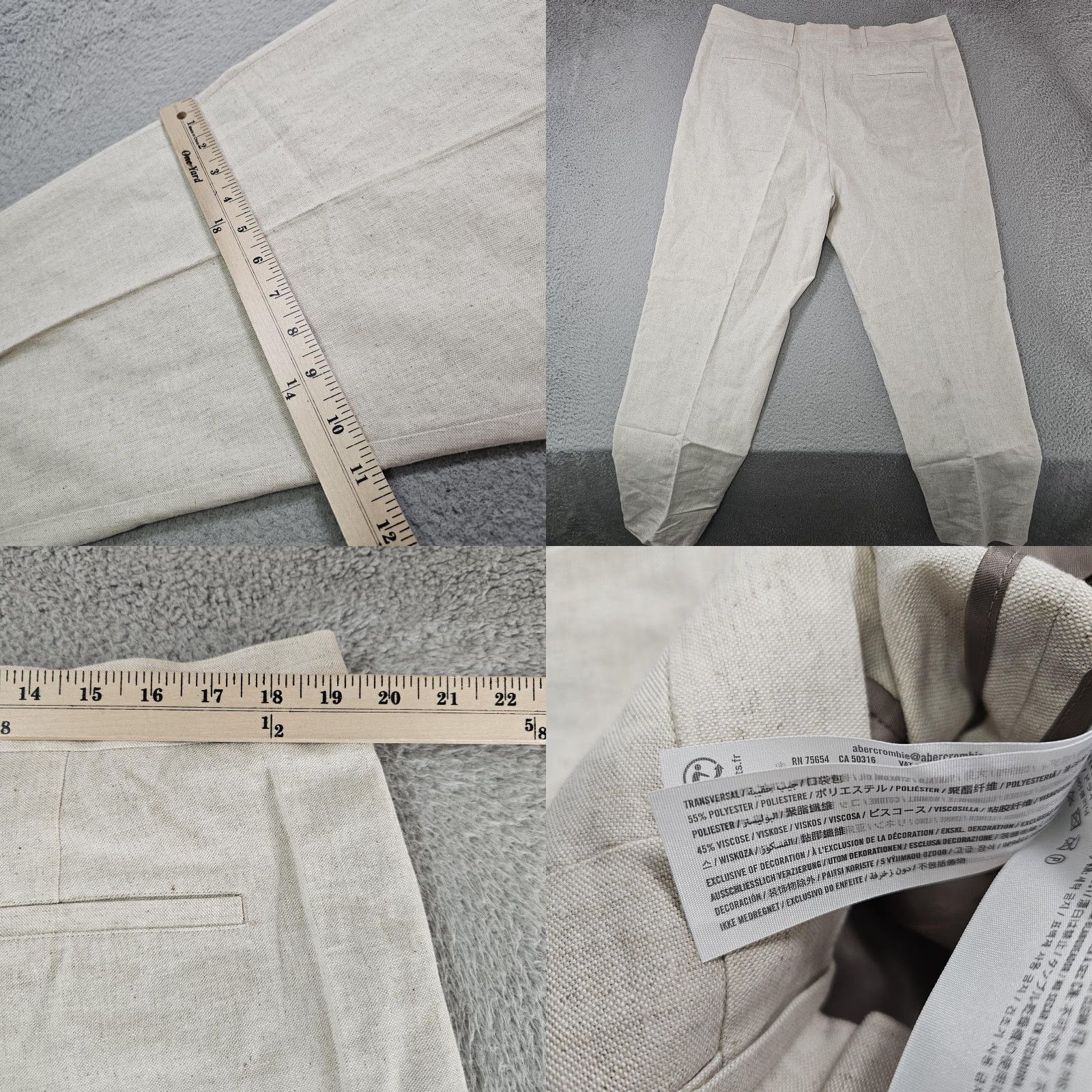 Abercrombie & Fitch Abercrombie & Fitch Dress Pants Mens 38x30 Beige Classic Fit Flat Front Size US 38 / EU 54 - 8 Thumbnail