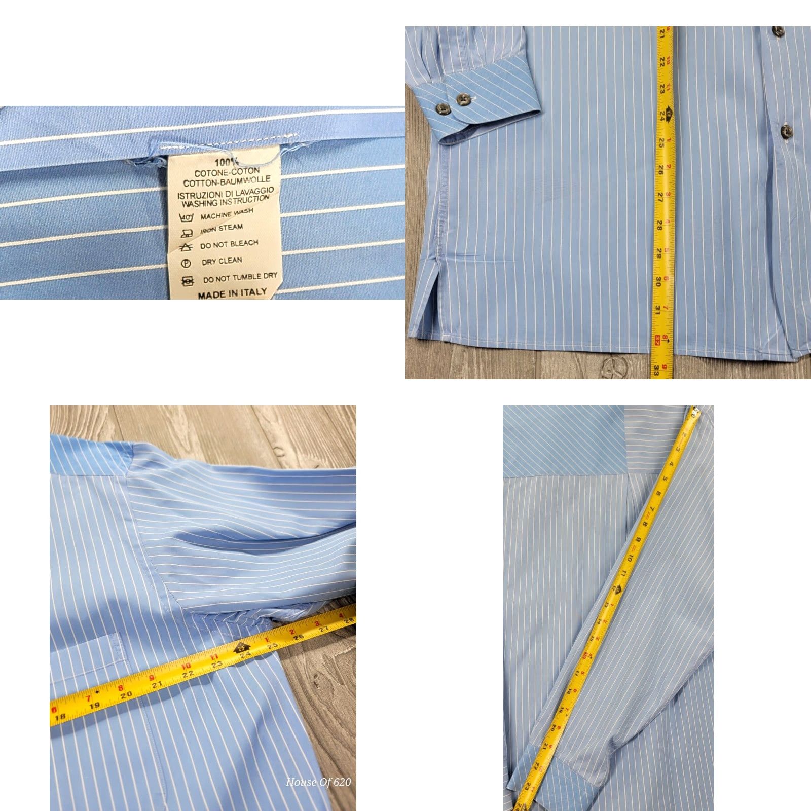 Vintage Acorn Shirt L Blue White Striped Button-Up Long Sleeve Italy Sz L Size US L / EU 52-54 / 3 - 8 Thumbnail
