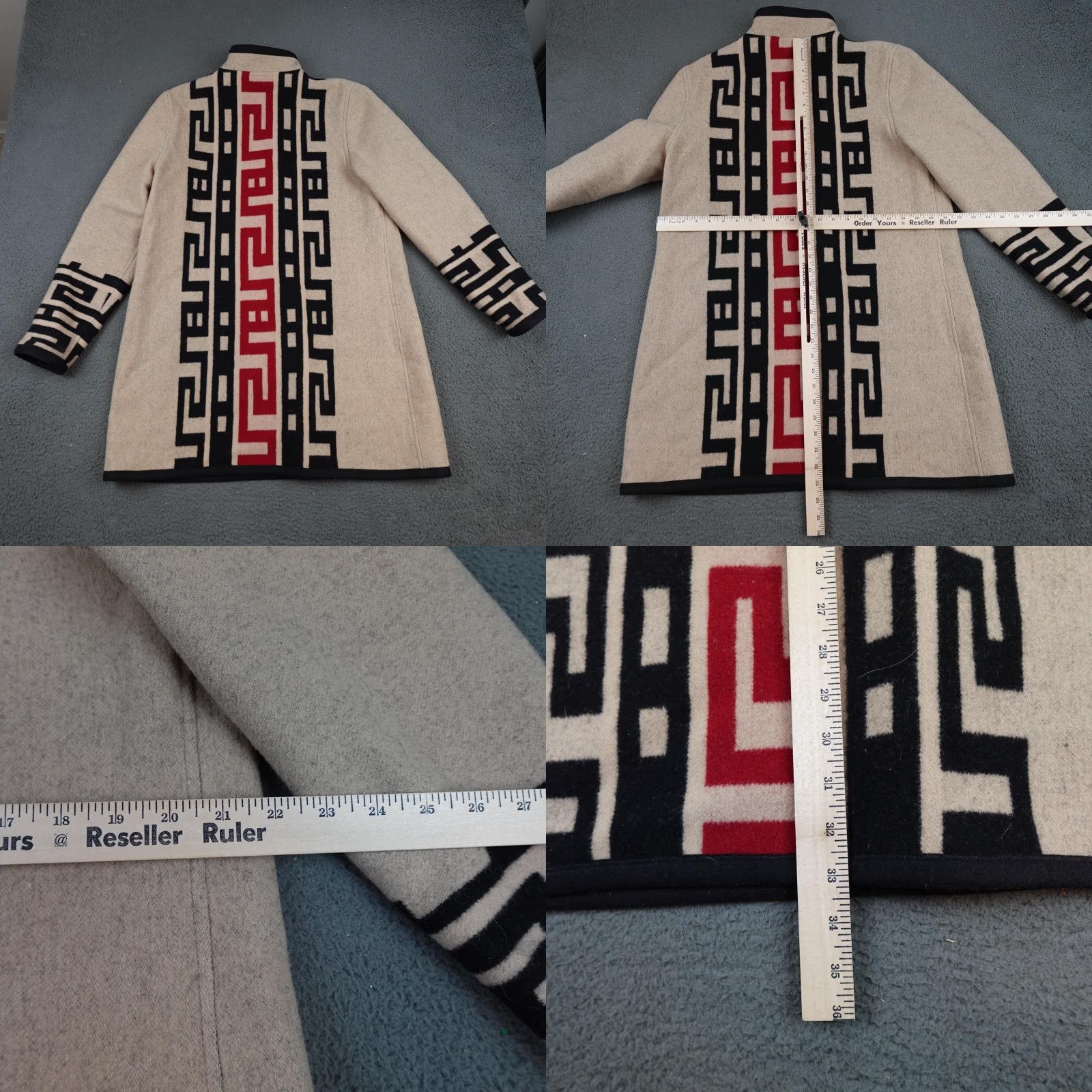 Native Native Santa Fe Coat Mens Medium Beige Wool Tribal Western Patterned Size US M / EU 48-50 / 2 - 8 Thumbnail