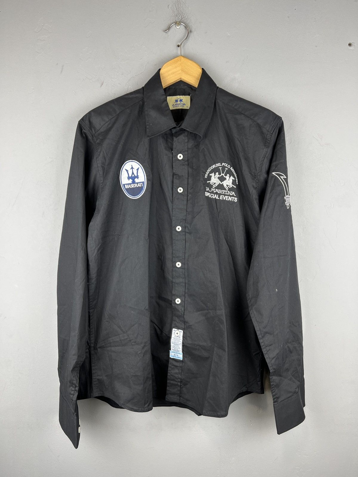 La Martina Vintage Shirt Button Up La Martina Maserati Big Logo Polo Size US XL / EU 56 / 4 - 1 Thumbnail