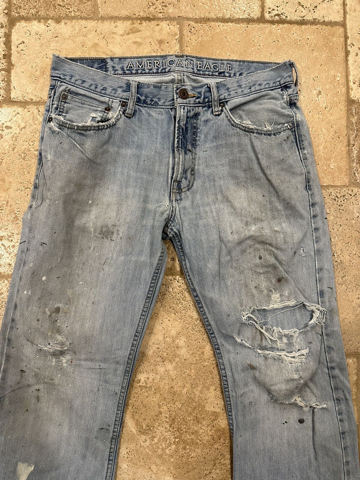 American Eagle Outfitters × Vintage Vintage American Eagle Outfitters Distressed Boot Blue Denim Size US 32 / EU 48 - 7 Thumbnail