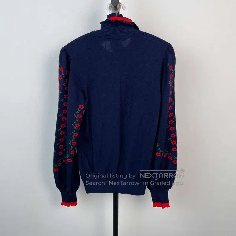 Chanel Chanel Floral pattern dark blue sweater Size XS / US 0-2 / IT 36-38 - 2 Thumbnail