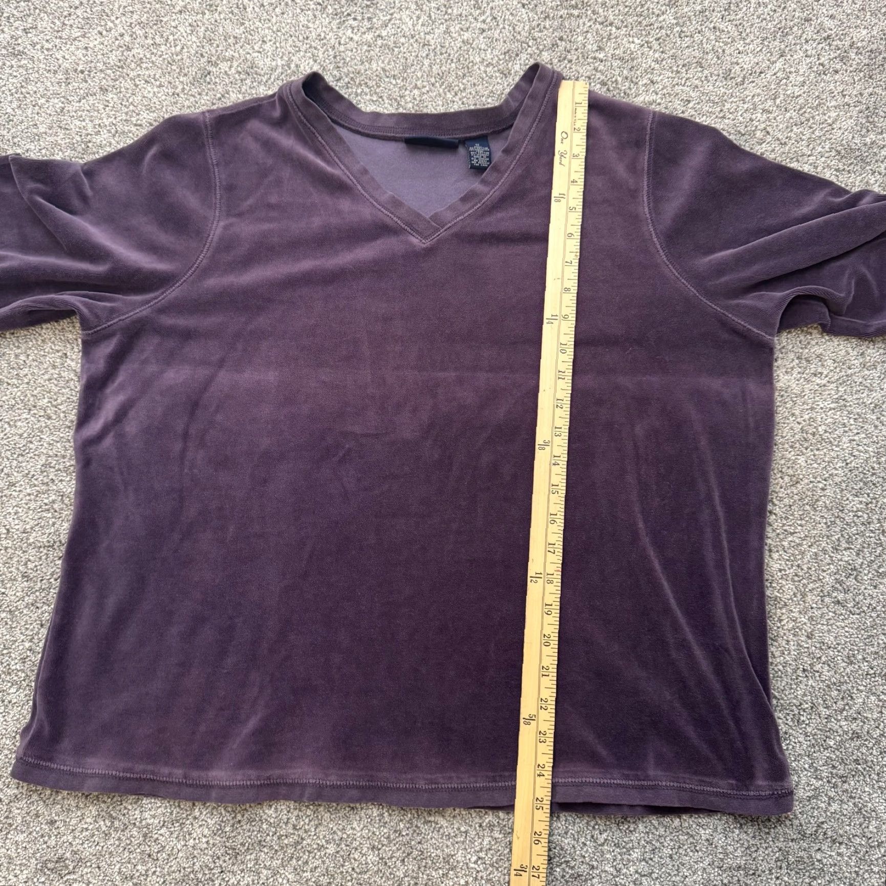 Denim & Co. Denim & Co Sweater 1X Plus Velour V-Neck Long Sleeve Purple Womens Whimsigoth Casual Chic Size XL / US 12-14 / IT 48-50 - 6 Thumbnail
