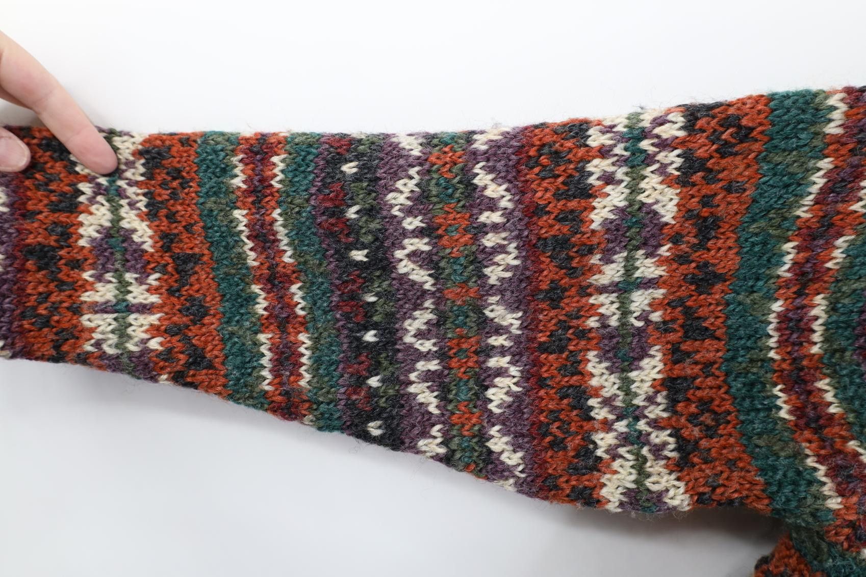 Vintage Vintage 90s Wool Blend Marled Knit Fair Isle Sweater Size M / US 6-8 / IT 42-44 - 6 Thumbnail