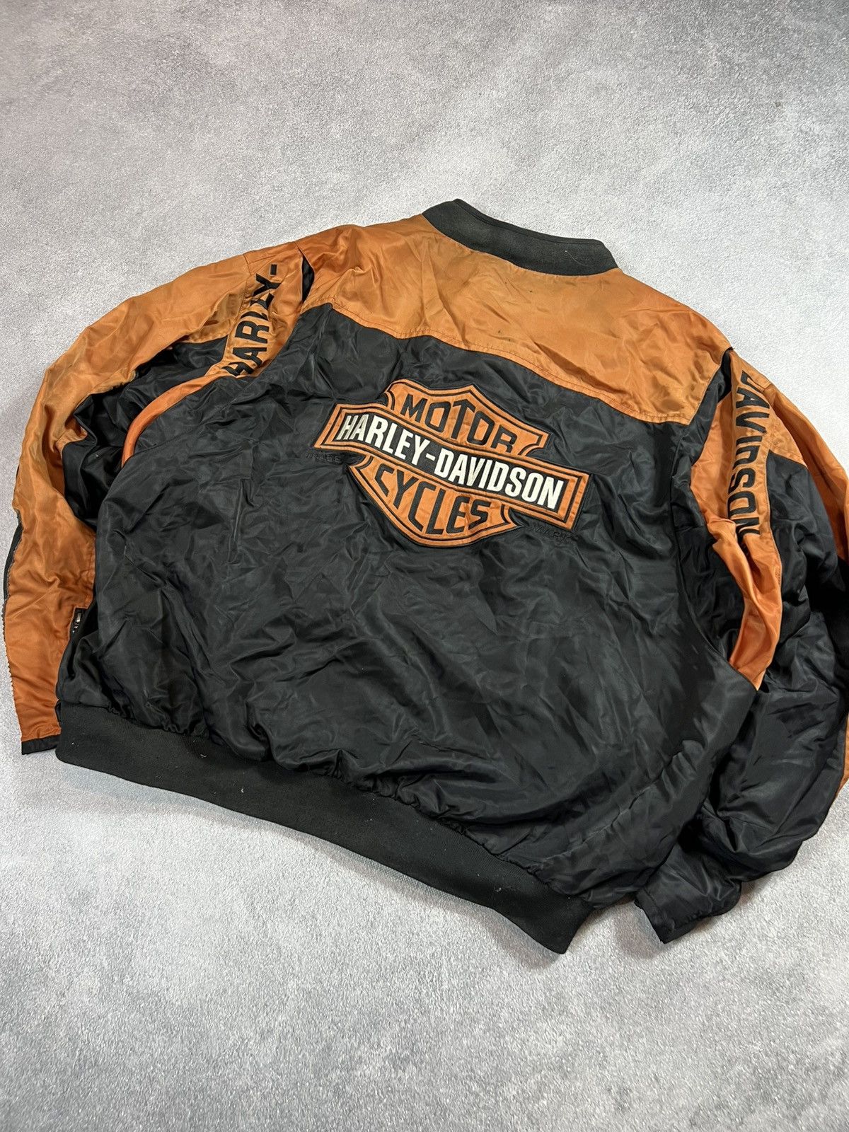 Harley Davidson 🔥VINTAGE Y2K HYPE HARLEY-DAVIDSON NYLON BOMBER MENS JACKET Size US XXL / EU 58 / 5 - 2 Thumbnail
