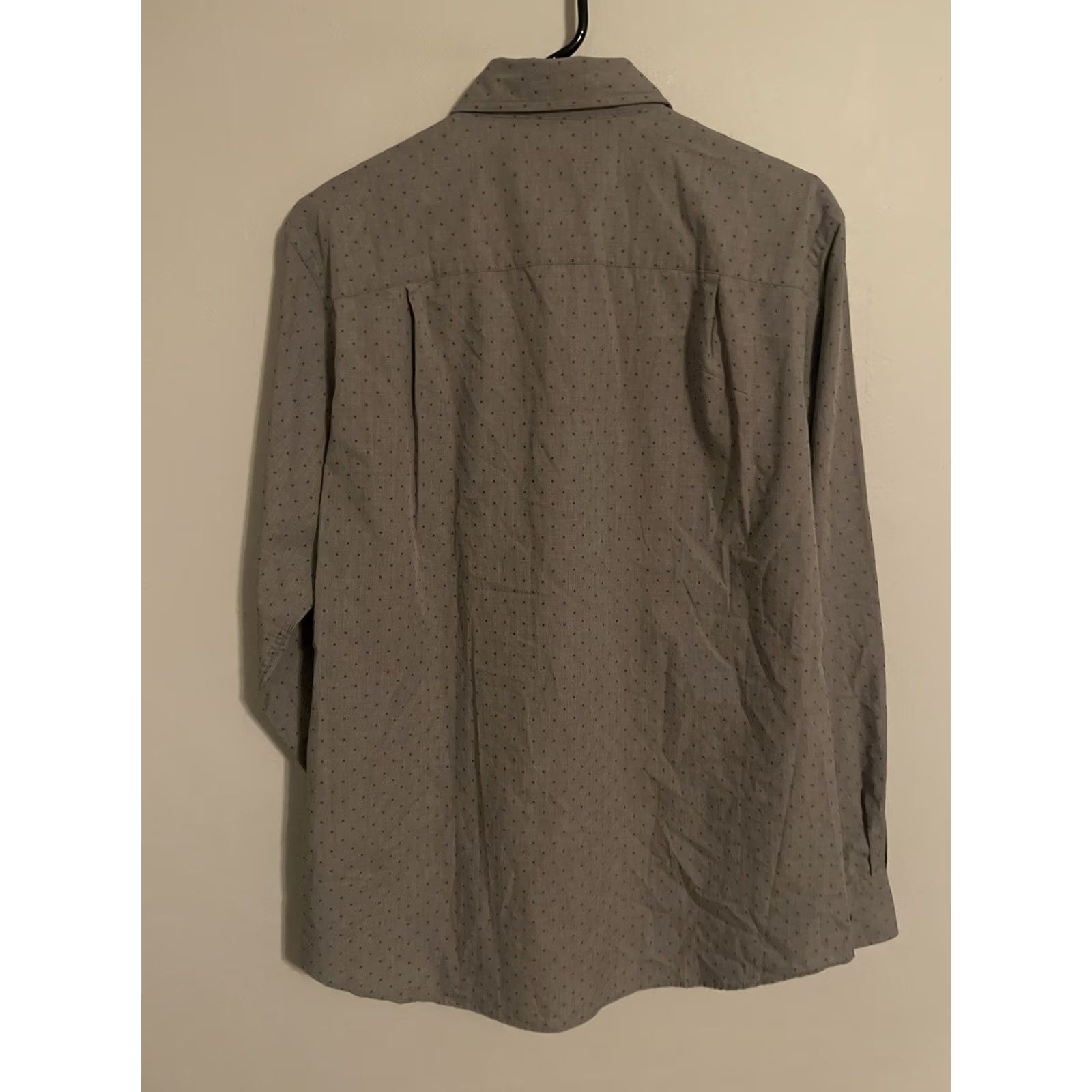 David Donahue David Donahue Dress Shirt Mens 16 Gray Geometric L/S Button Up Size 42R - 5 Thumbnail