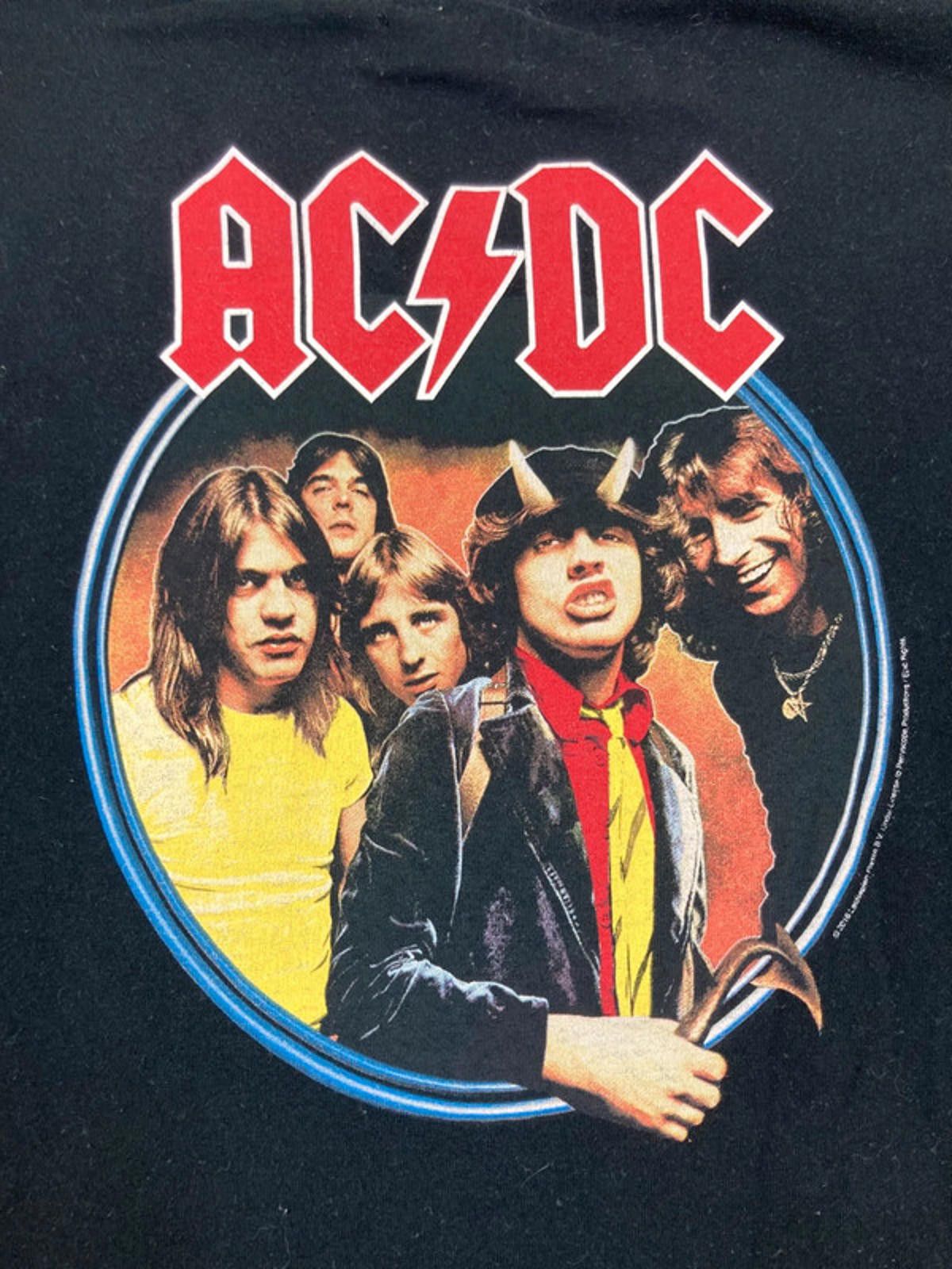 Designer Zara Man T-Shirt Mens AC/DC band Small S 2016 Black 90s Size US S / EU 44-46 / 1 - 2 Thumbnail