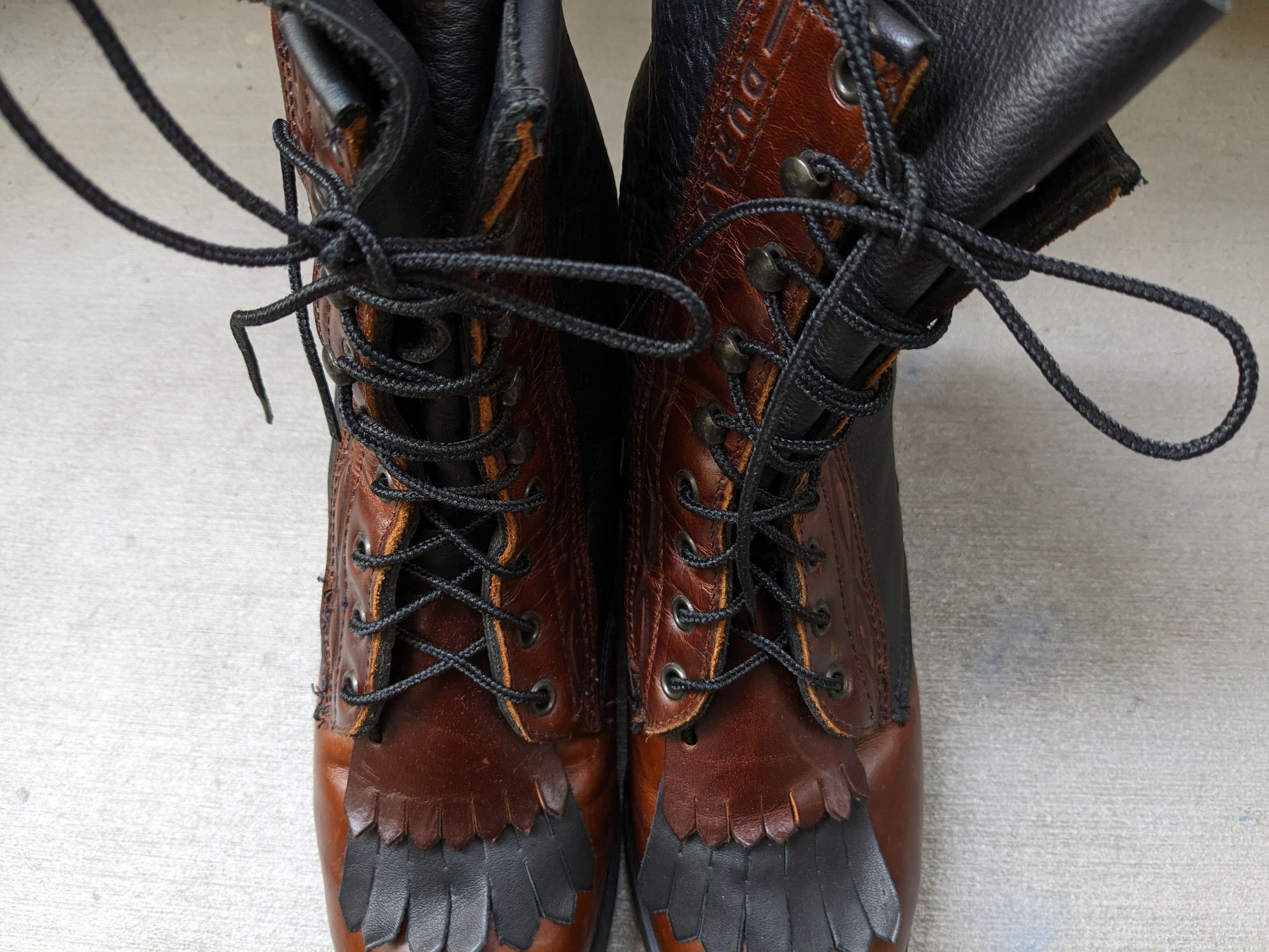 Durango Durango Cowboy Boots 9 EE Wide Brown Leather Combat Western Size US 9 / EU 42 - 4 Thumbnail