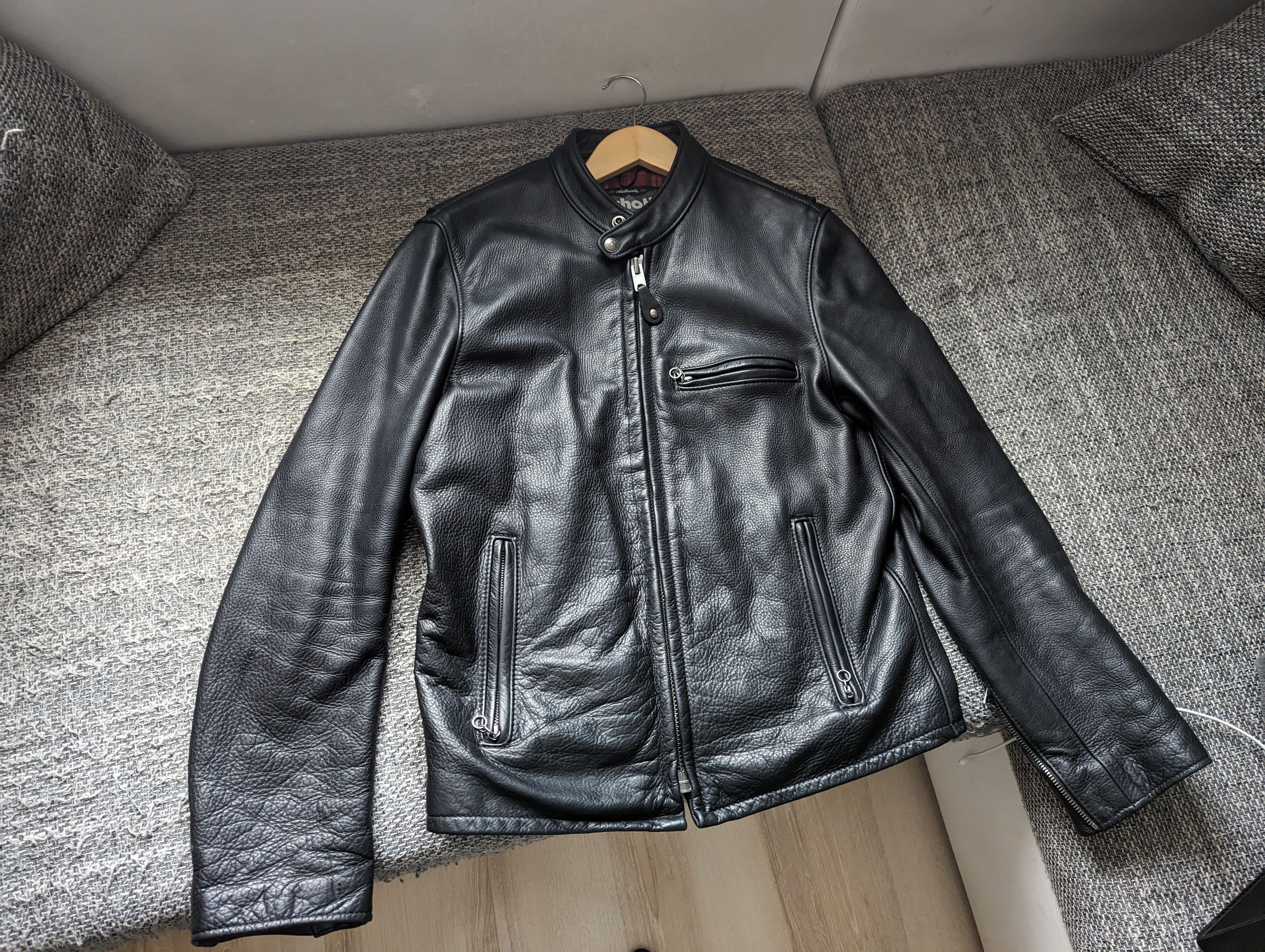 Schott Schott 530 Waxed Natural Pebbled Cowhide Cafe Leather Jacket Grailed