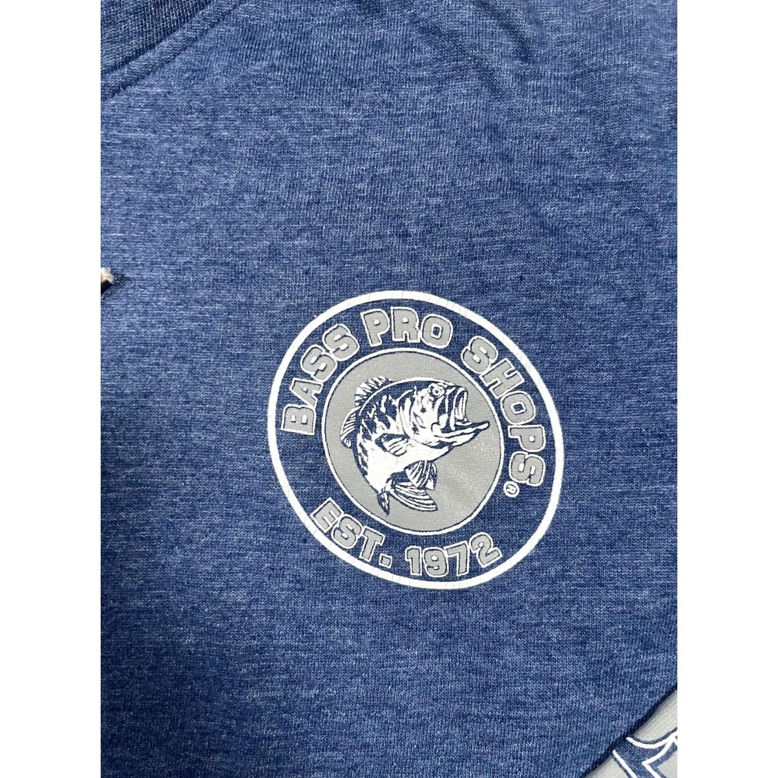 Bass Pro Shops Bass Pro Shops Hoodie Mens 2XL Blue Pullover Kangaroo Pocket Graphic Print Hooded Fisherman Outdoor Logo Mens Size US XXL / EU 58 / 5 - 4 Thumbnail