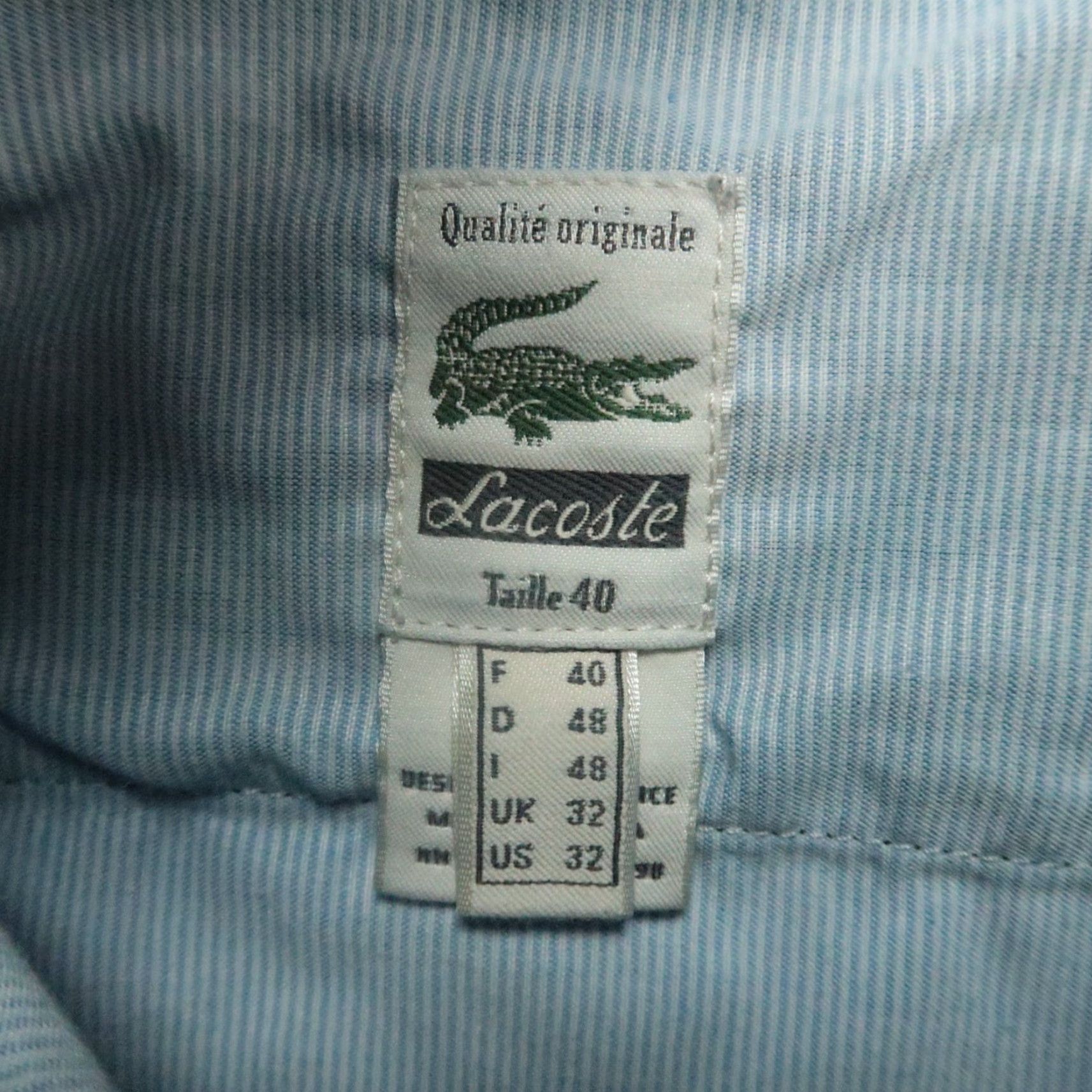 Lacoste Vintage Lacoste Men's Pants 30x32 Blue Cotton Regular Fit Flat Front Straight Trousers Size US 30 / EU 46 - 3 Thumbnail
