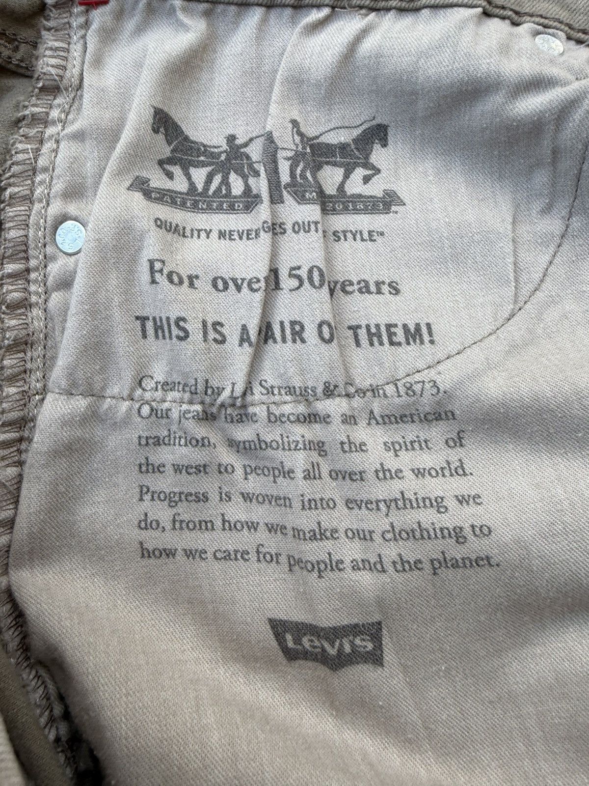 Levi's Levis 505 Jeans Mens 40 X 30 Khaki Straight Leg Tan Denim Size US 40 / EU 56 - 8 Thumbnail