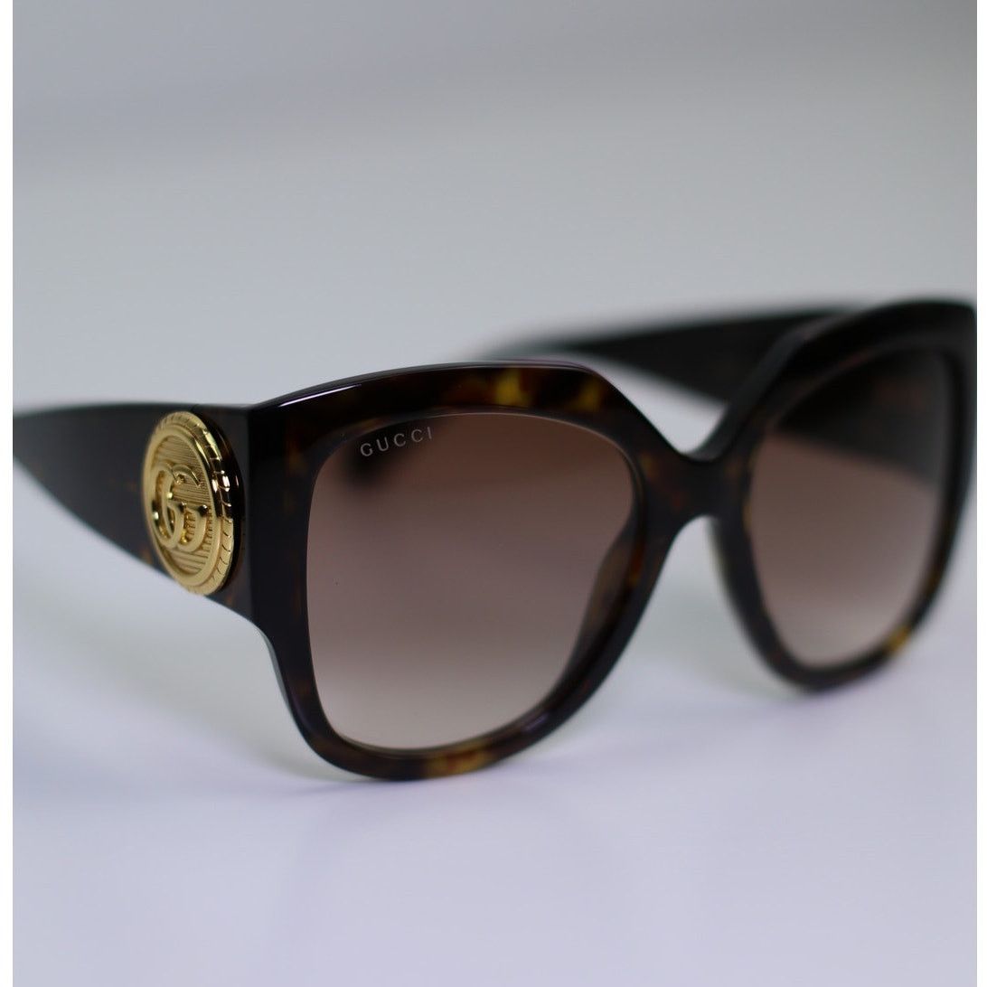 Gucci NEW Gucci Sunglasses GG1407S 003 Dark Havana/Brown Gradient Size ONE SIZE - 3 Thumbnail