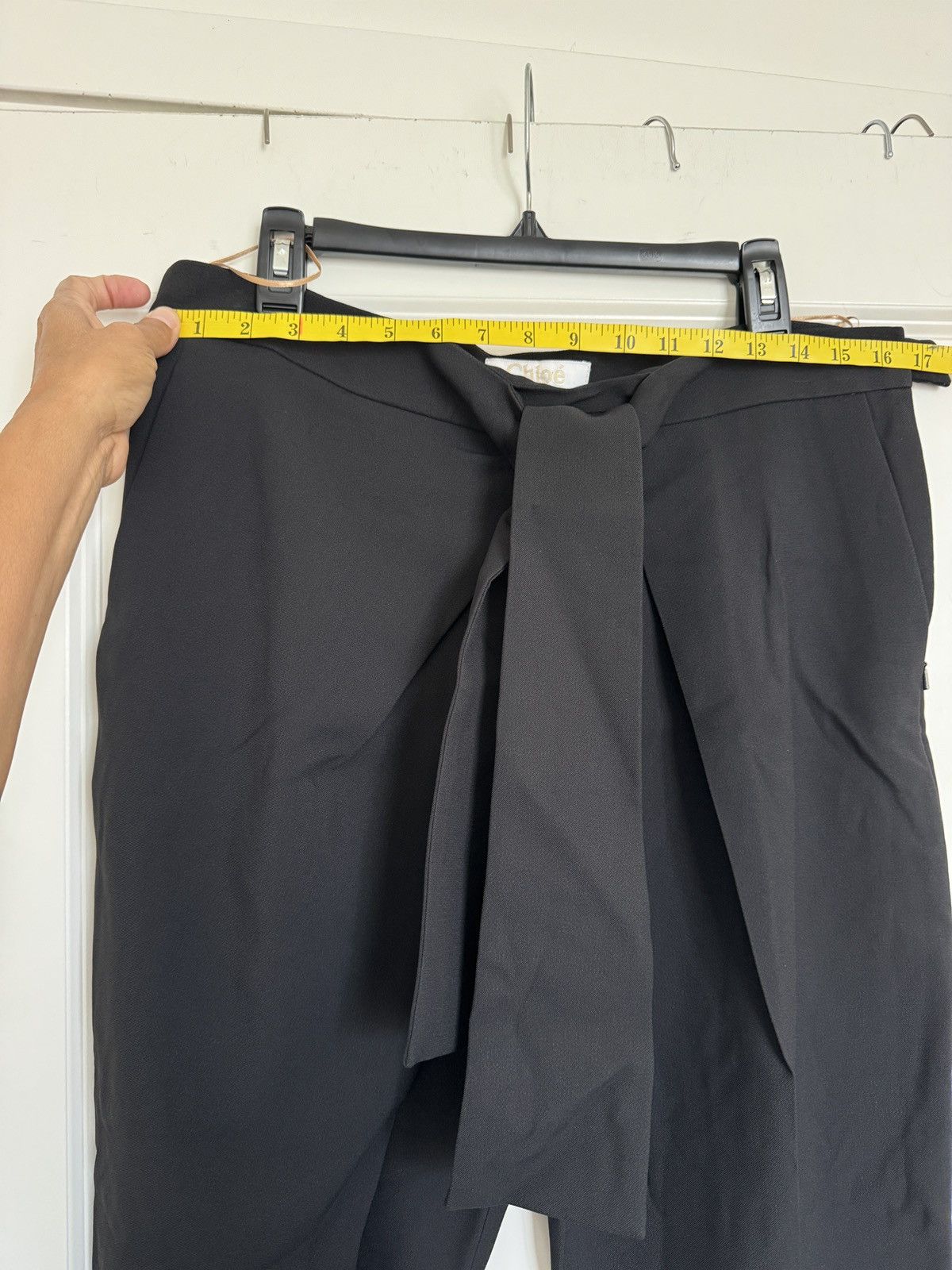 Chloe Chloe Black High Waisted Pants Attached Wrap Tied Belt Size 30" / US 8 / IT 44 - 7 Thumbnail